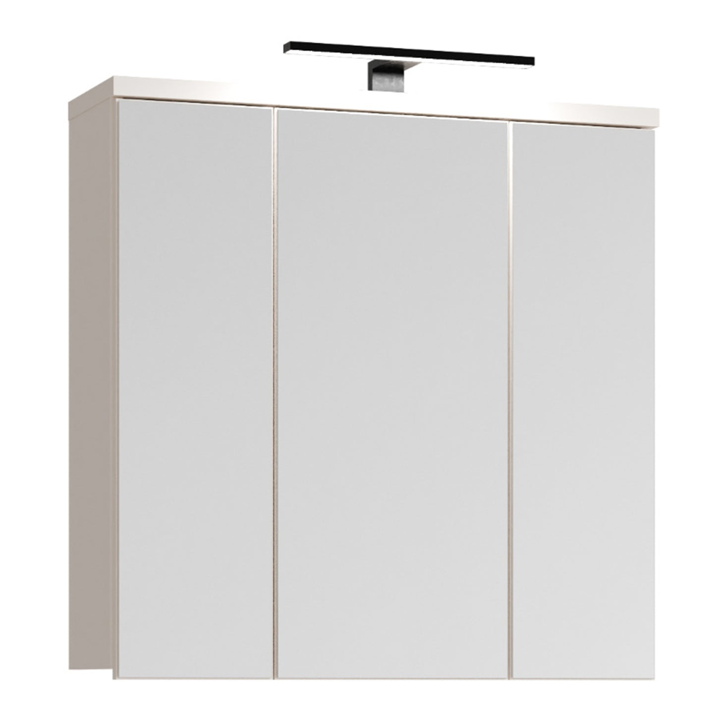 Veris 3 Door Mirrored Bathroom Cabinet with Integrated LED Lighting in Sand