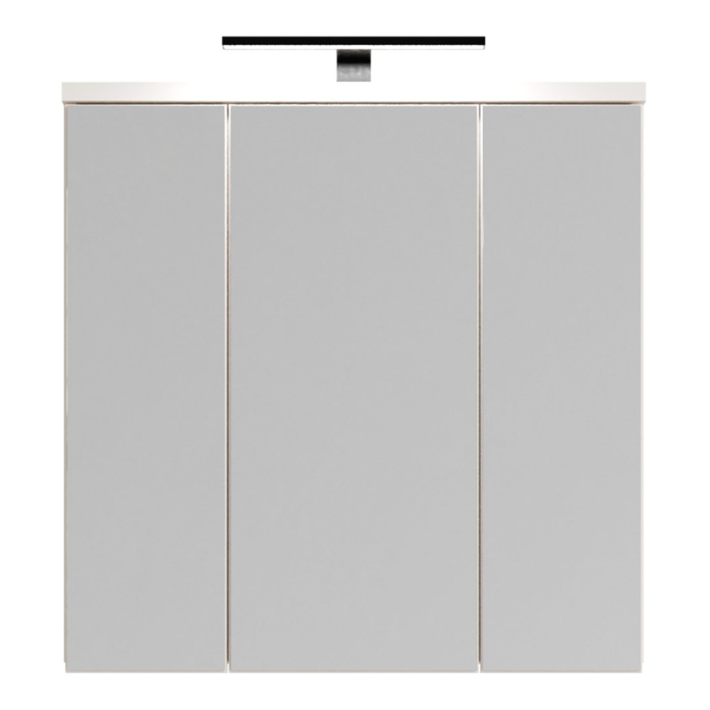 Veris 3 Door Mirrored Bathroom Cabinet with Integrated LED Lighting in Sand