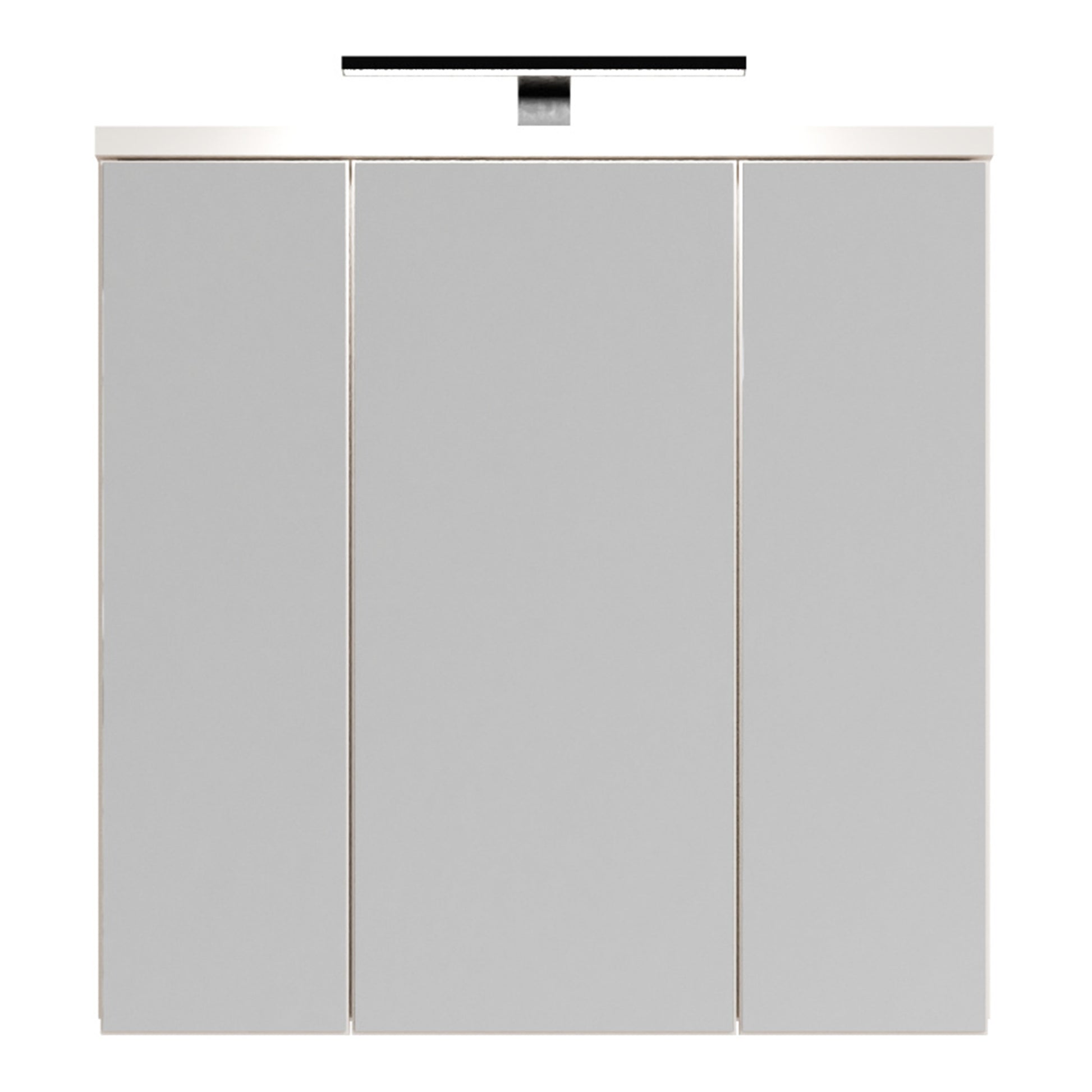 Veris 3 Door Mirrored Bathroom Cabinet with Integrated LED Lighting in Sand