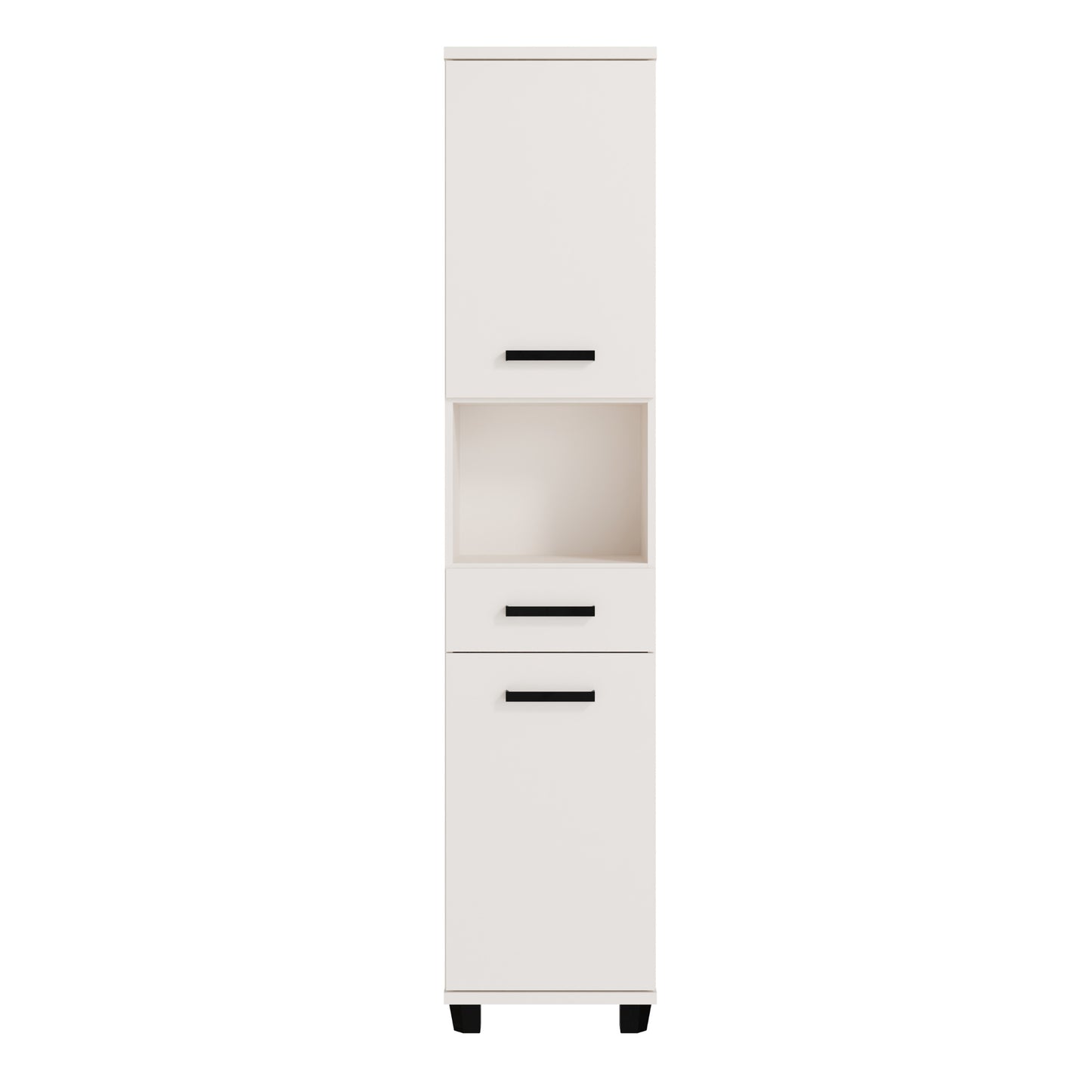 Veris Tall Narrow Bathroom Cupboard with 2 Doors & 1 Drawer in Sand