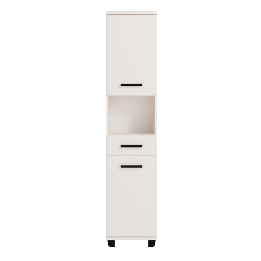 Veris Tall Narrow Bathroom Cupboard with 2 Doors & 1 Drawer in Sand