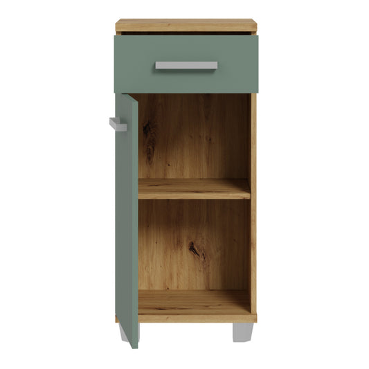 Veris 5 Piece Bathroom Set Artisan Oak & Sage Green Doors