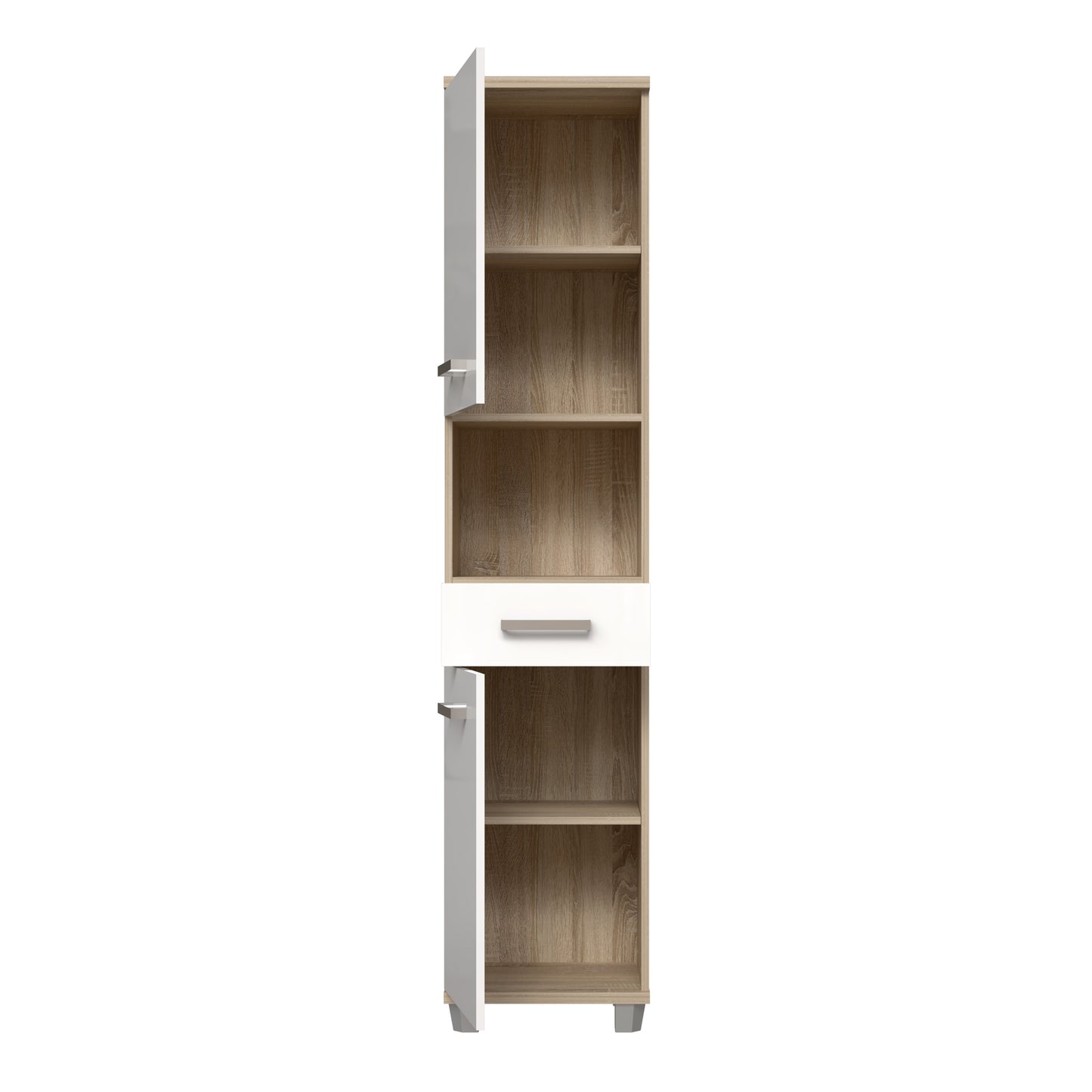 Veris 5 Piece Bathroom Set Sonoma Oak & White High Gloss