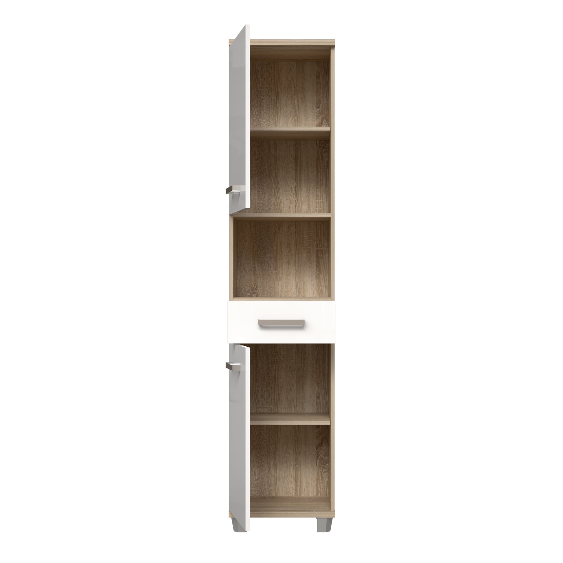 Veris 5 Piece Bathroom Set Sonoma Oak & White High Gloss