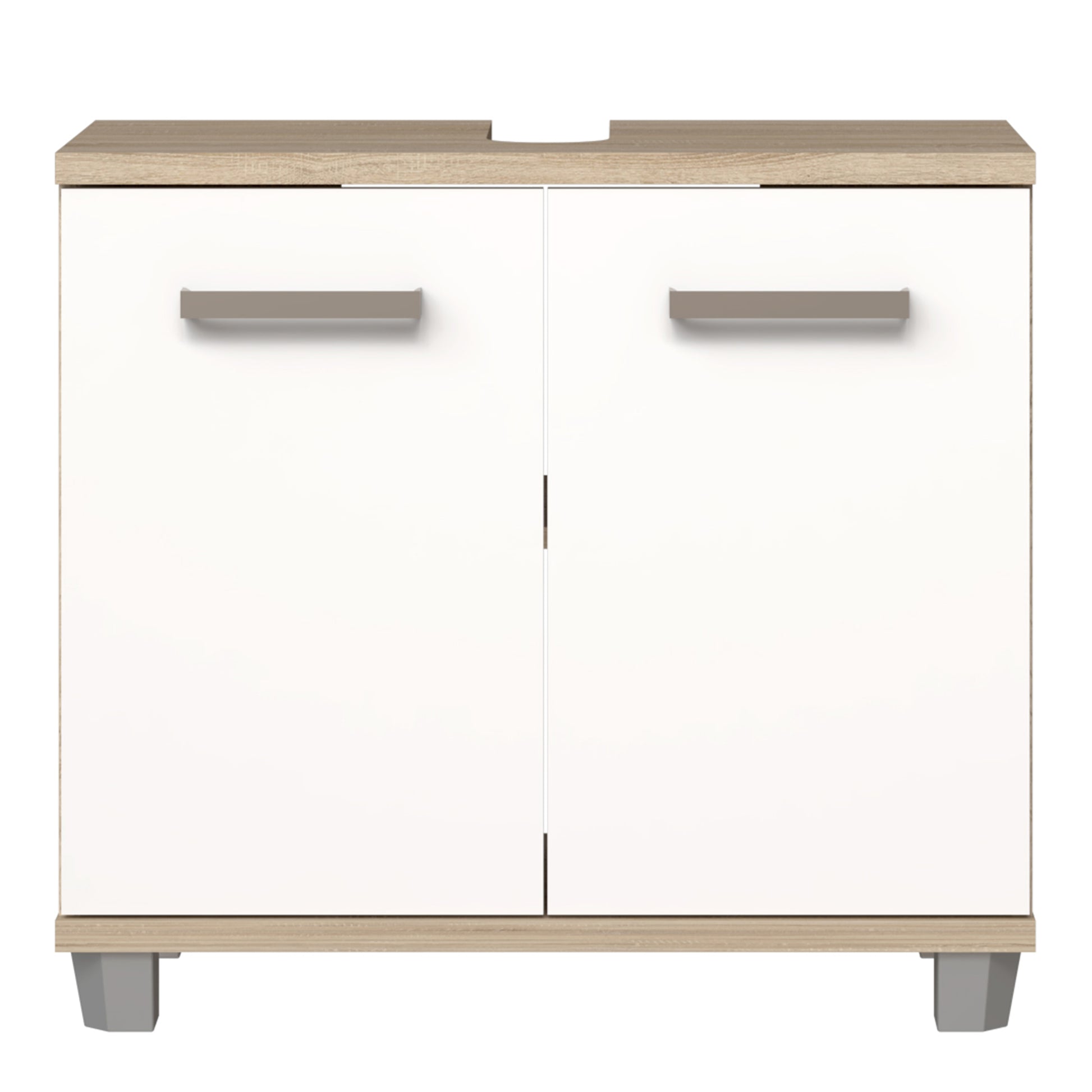 Veris 5 Piece Bathroom Set Sonoma Oak & White High Gloss