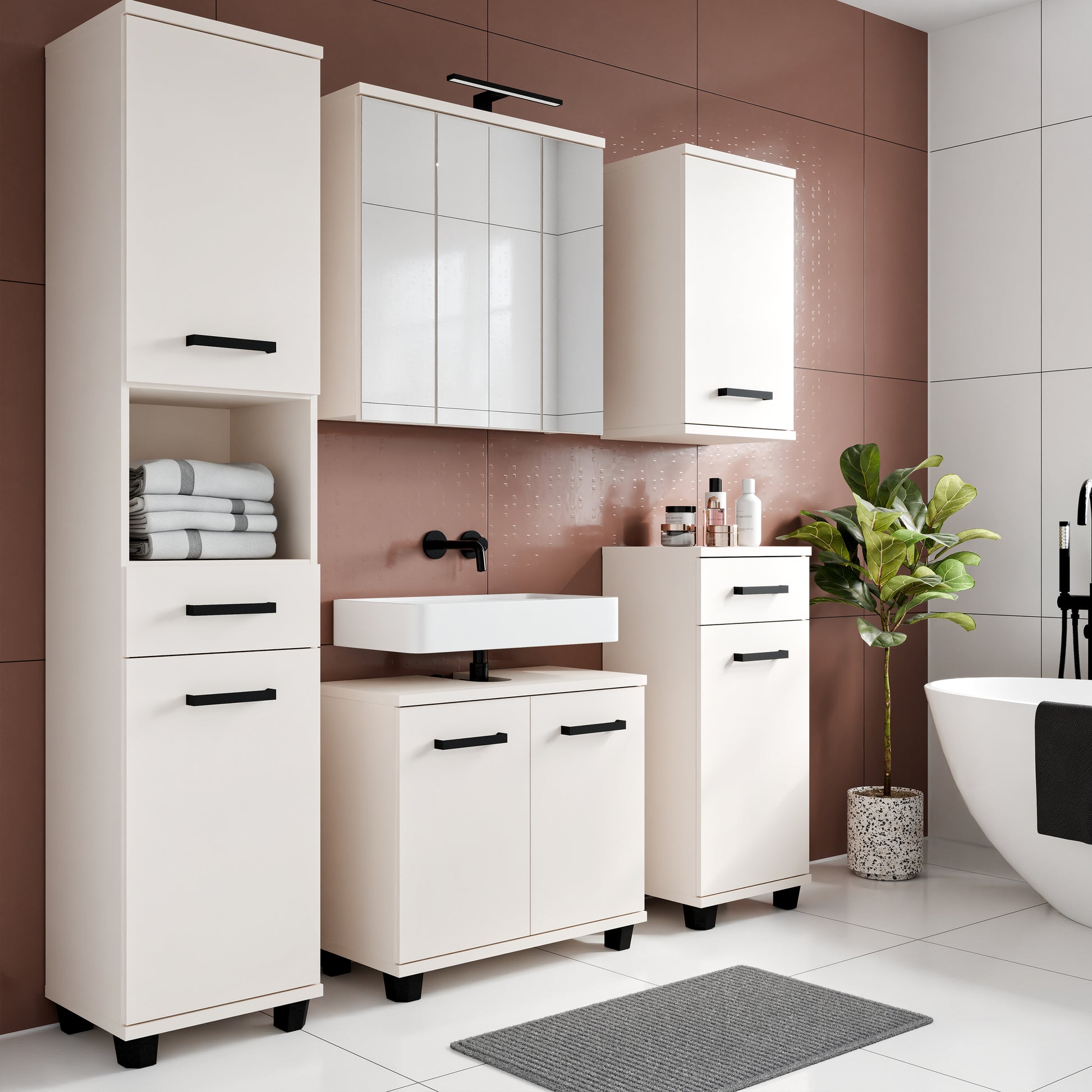 Veris 5 Piece Bathroom Set Sand