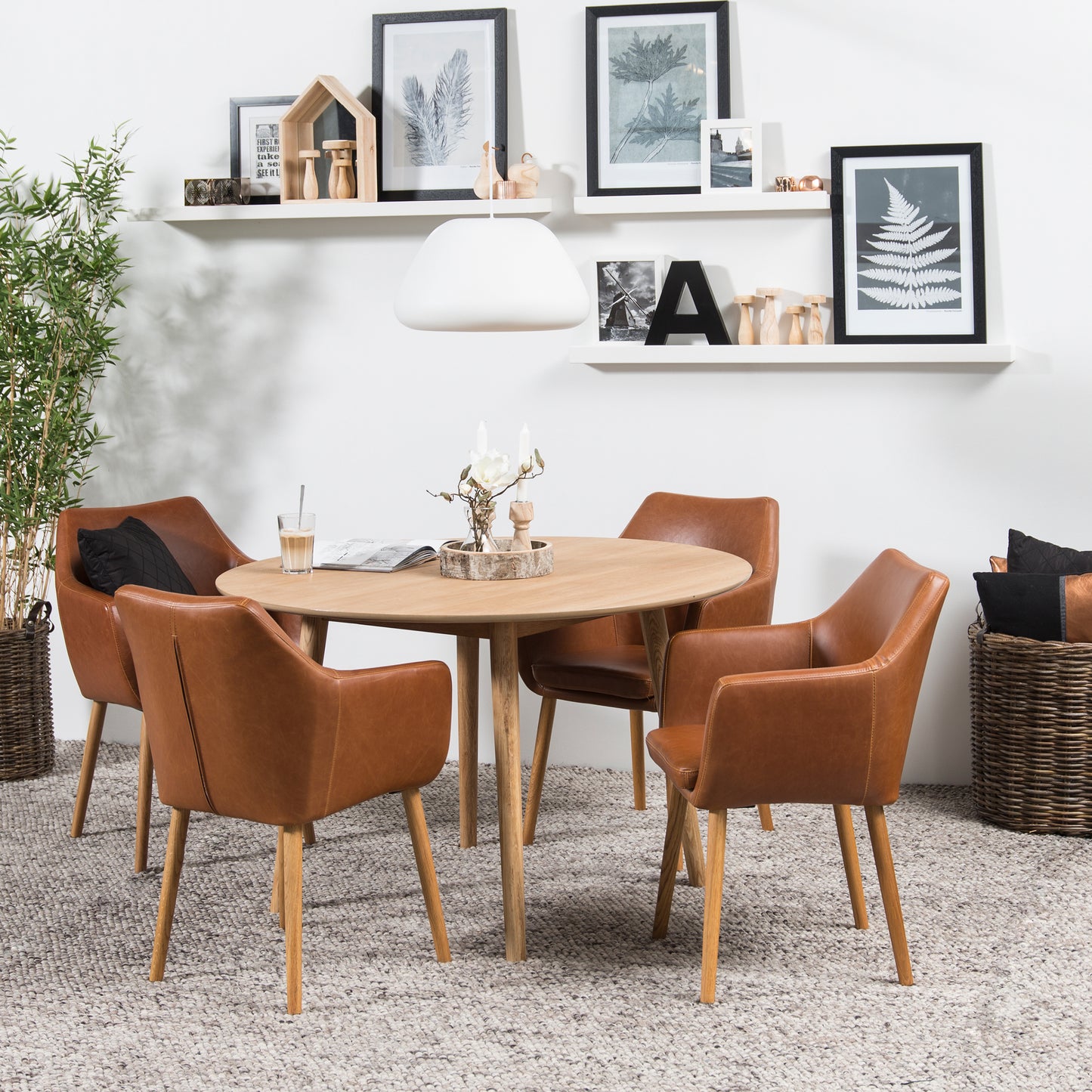 Nagano Round Dining Table in Oak 120cm