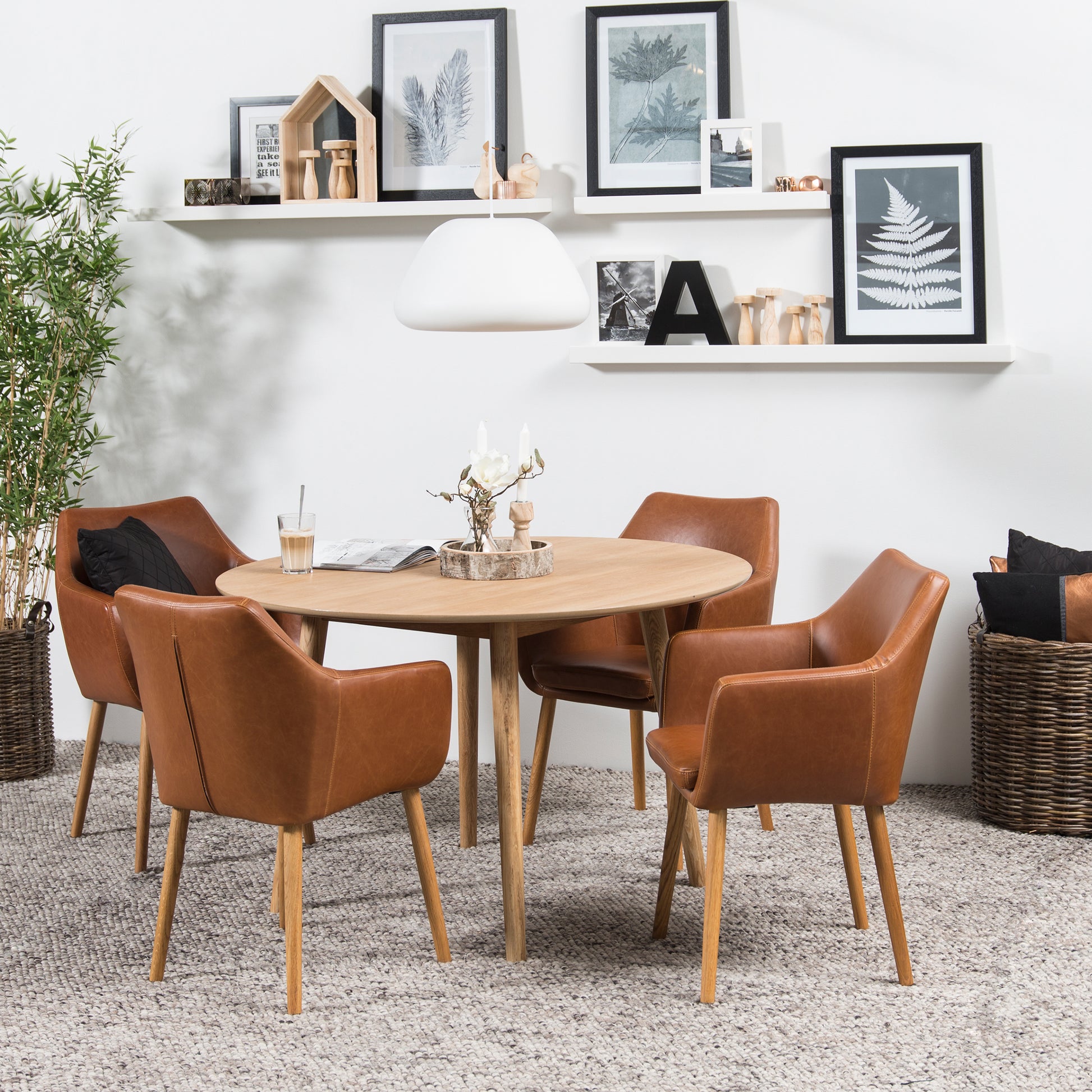 Nagano Round Dining Table in Oak 120cm