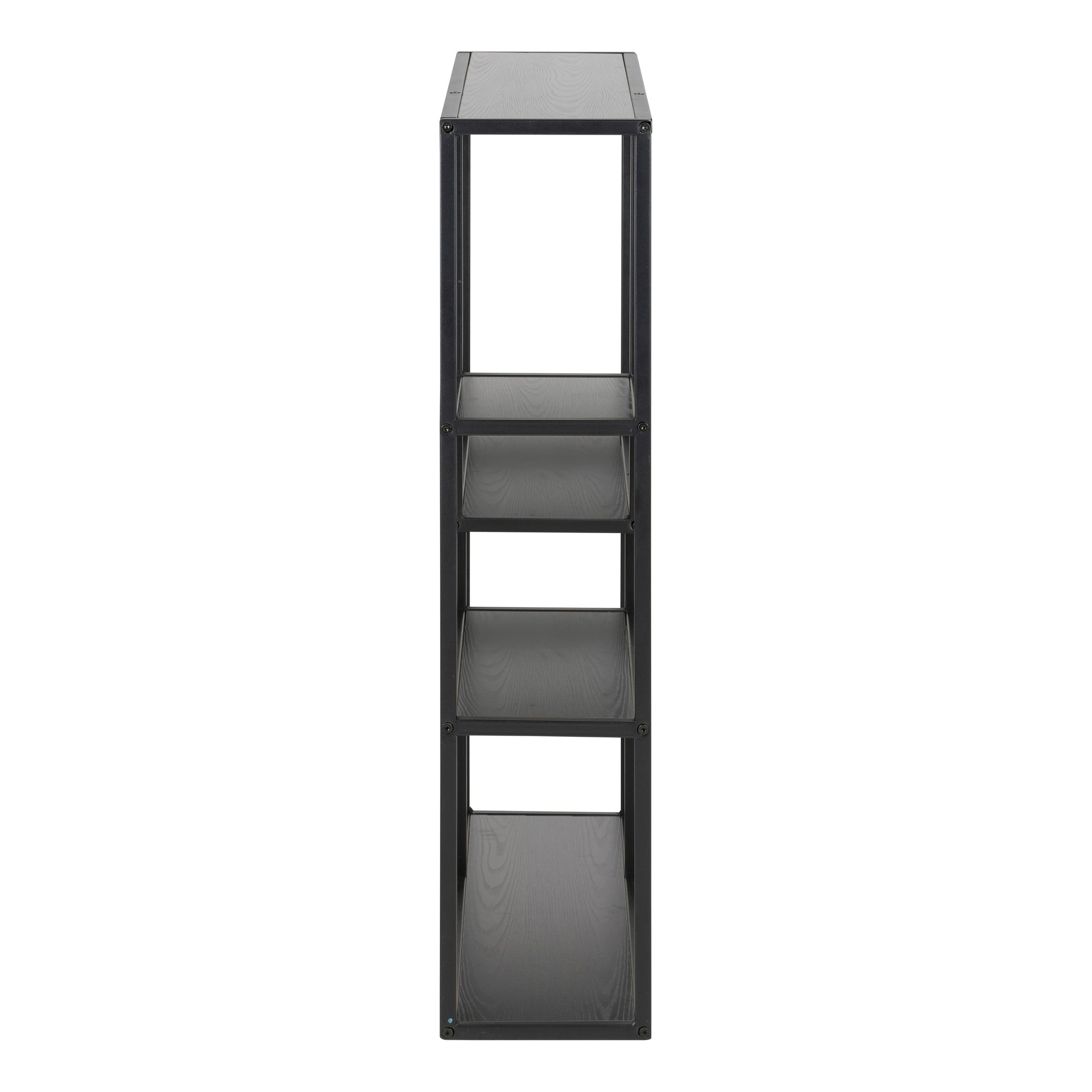 Seaford Black Metal Wall Shelf with 3 Additional Black Shelves