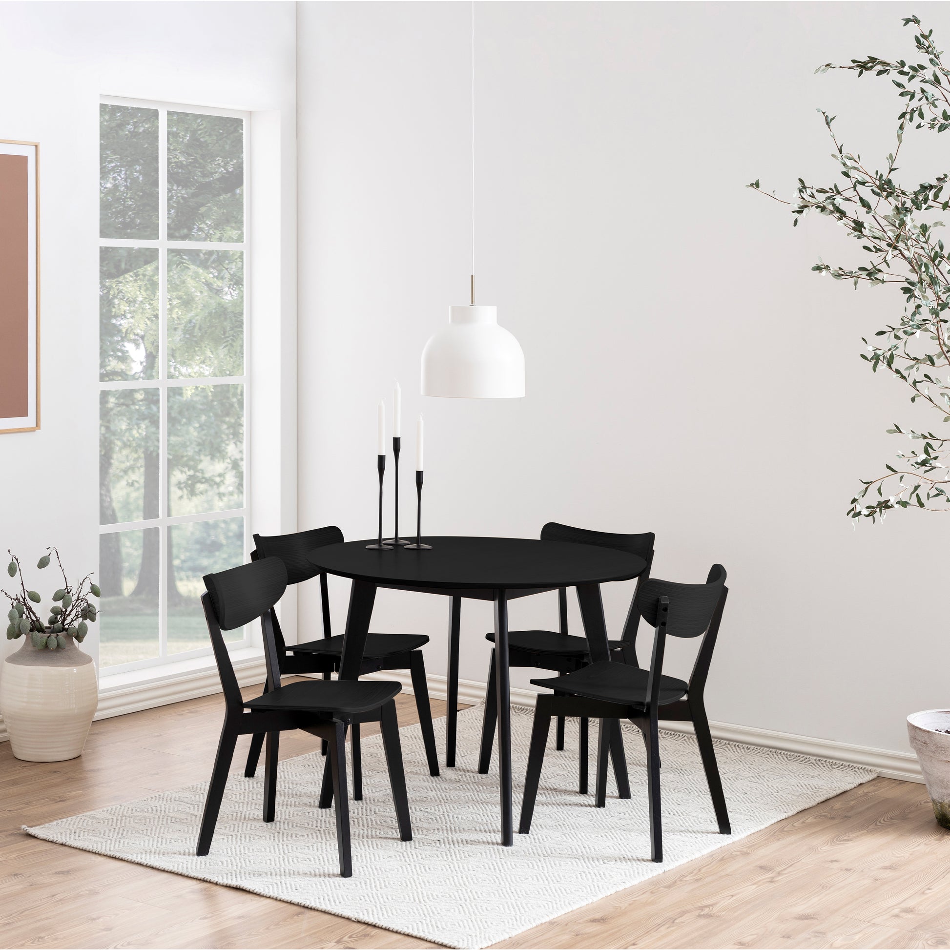 Roxby Round Dining Table in Black 105cm