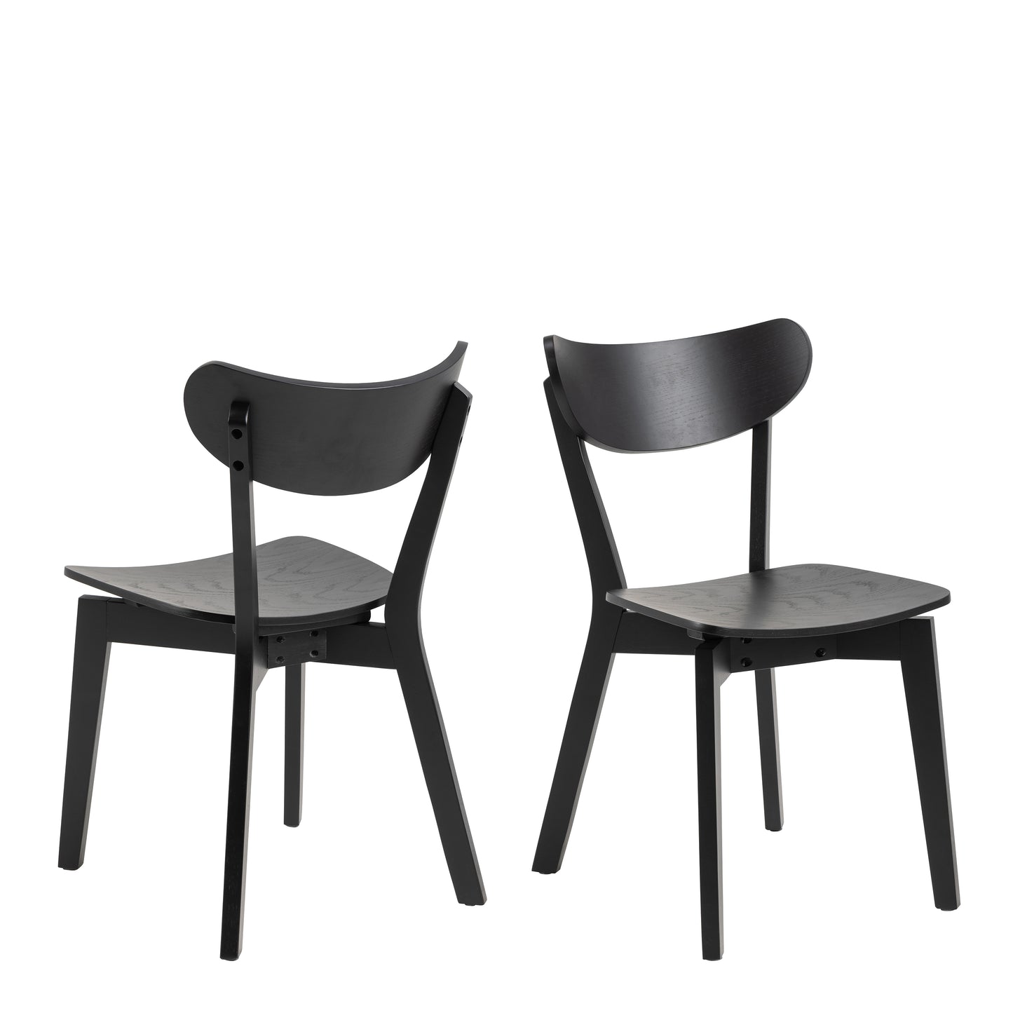 Roxby Round Dining Table in Black 105cm includes 4 Roxby Dining Chairs in Black