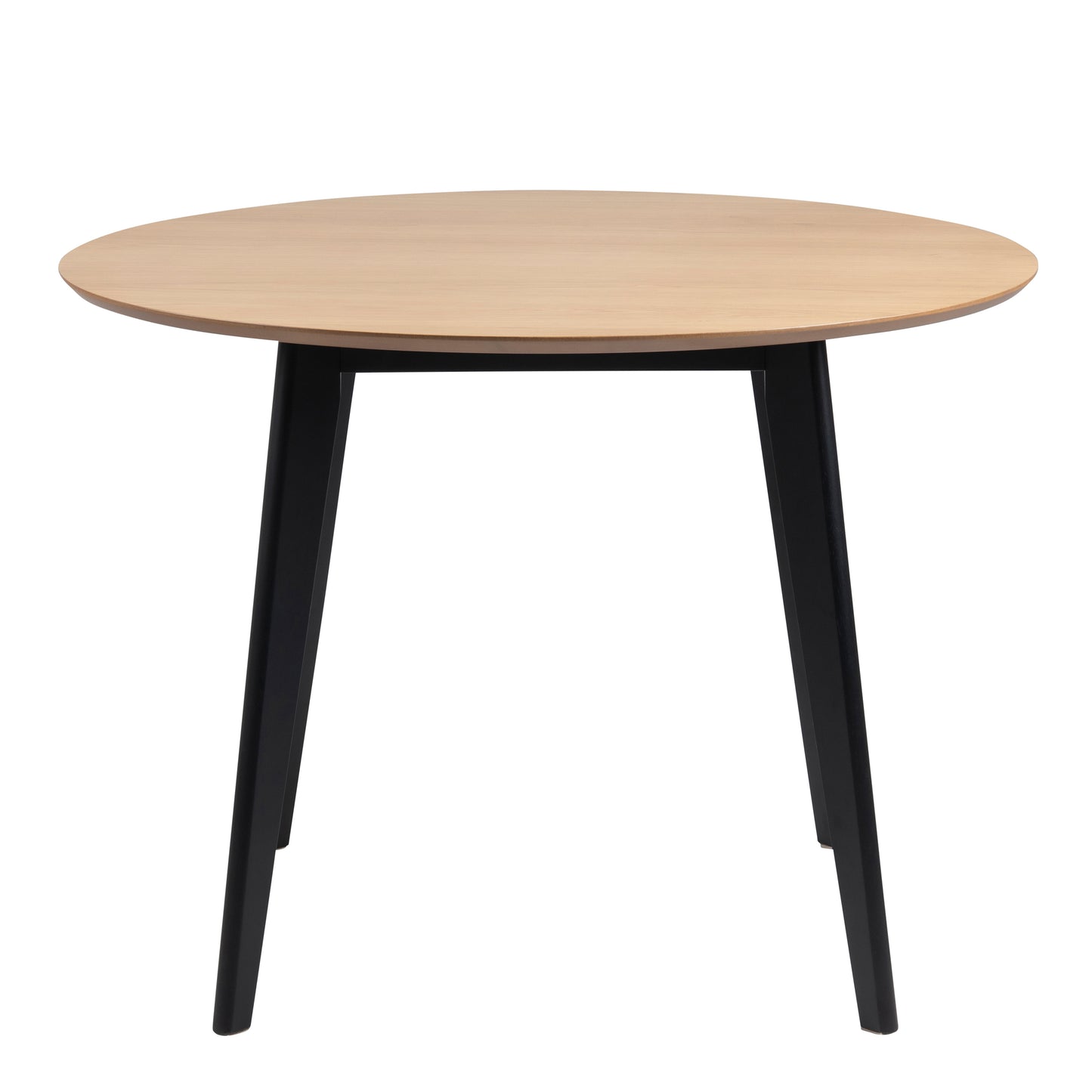 Roxby Round Dining Table in Oak & Black 105cm