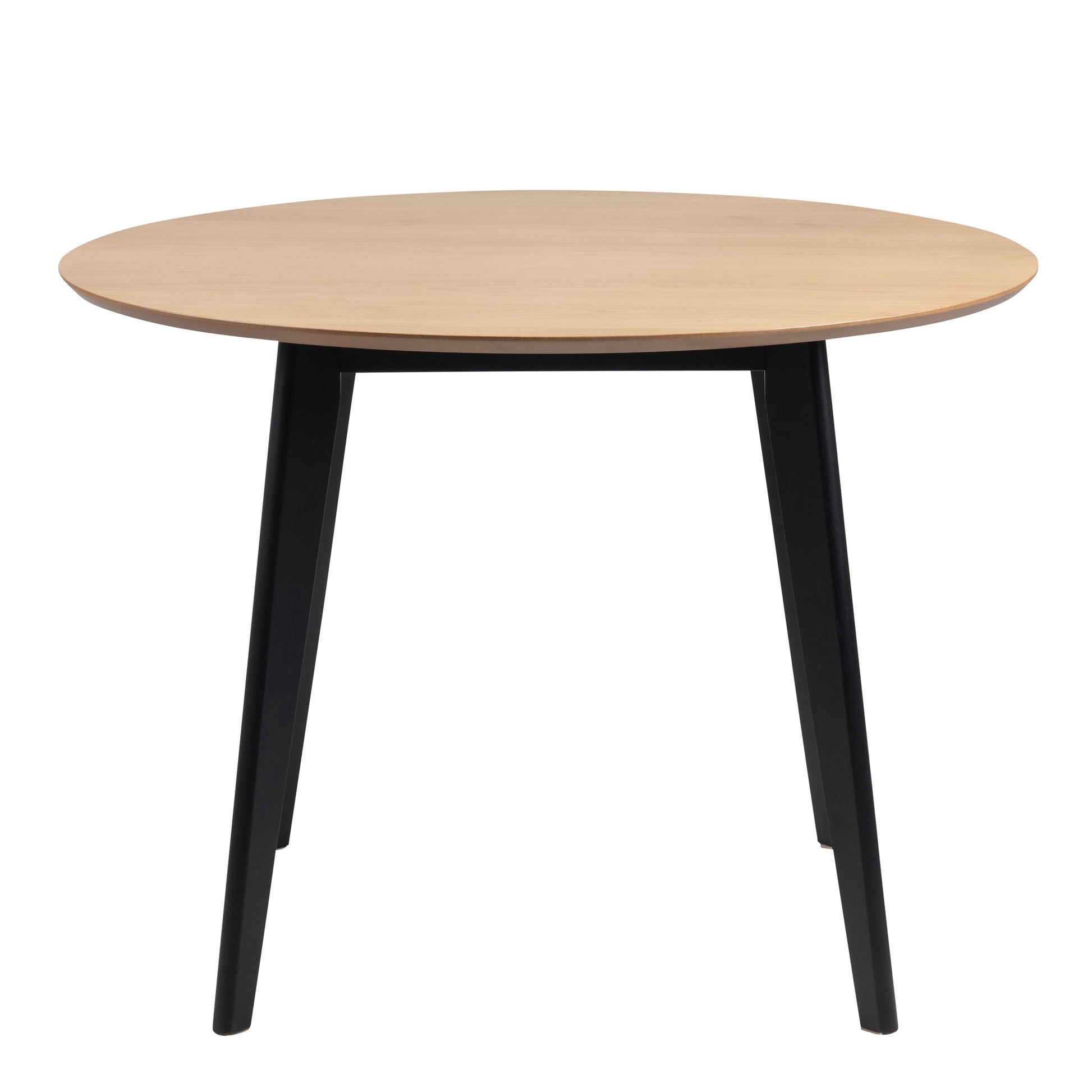 Roxby Round Dining Table in Oak & Black 105cm