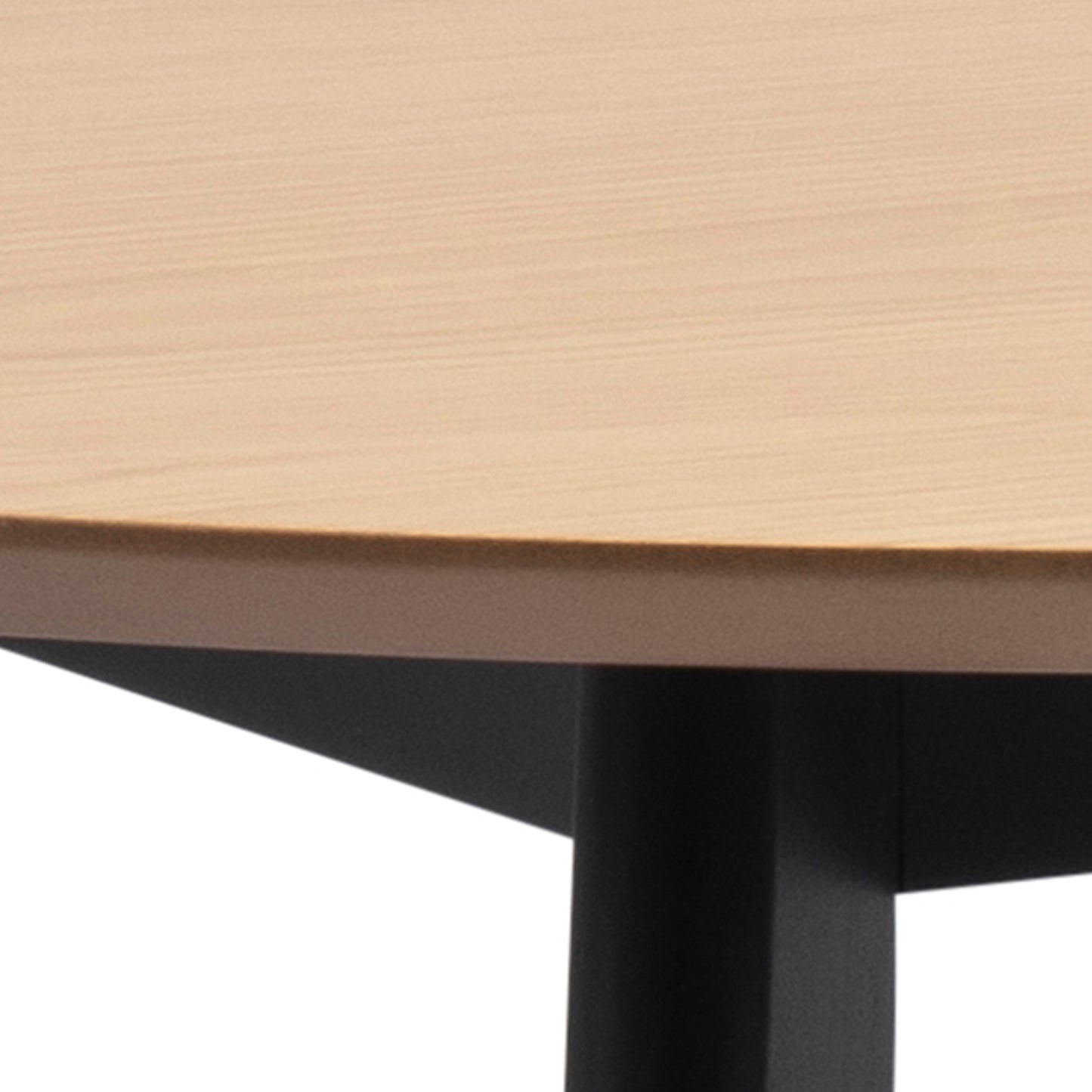 Roxby Round Dining Table in Oak & Black 105cm