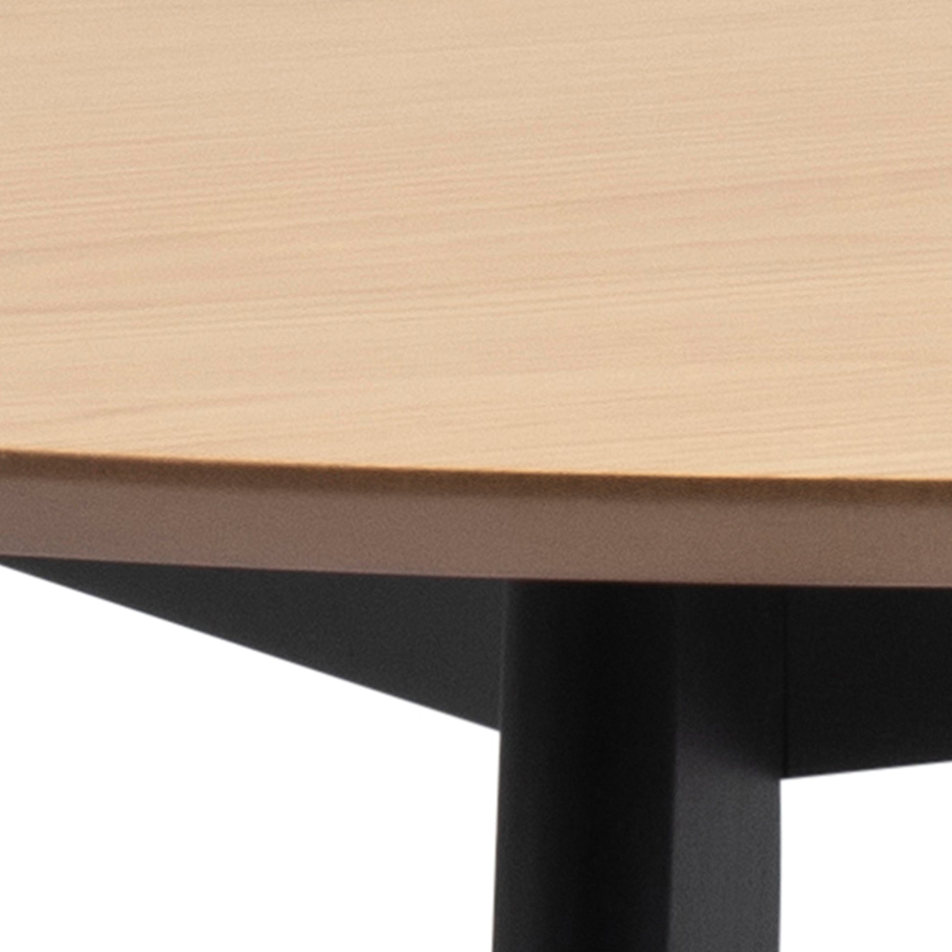 Roxby Round Dining Table in Oak & Black 105cm