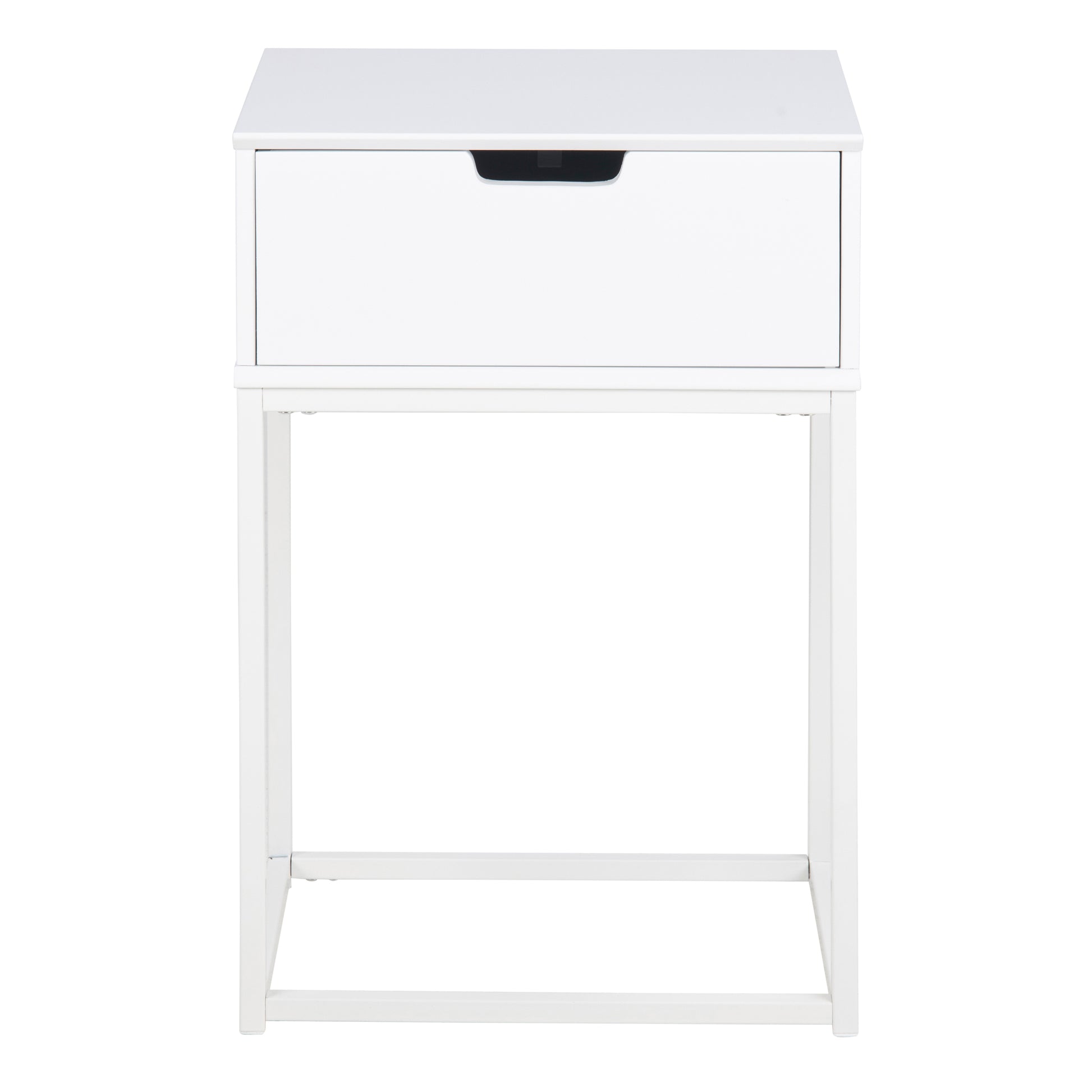 Mitra 1 Drawer Bedside Table in White