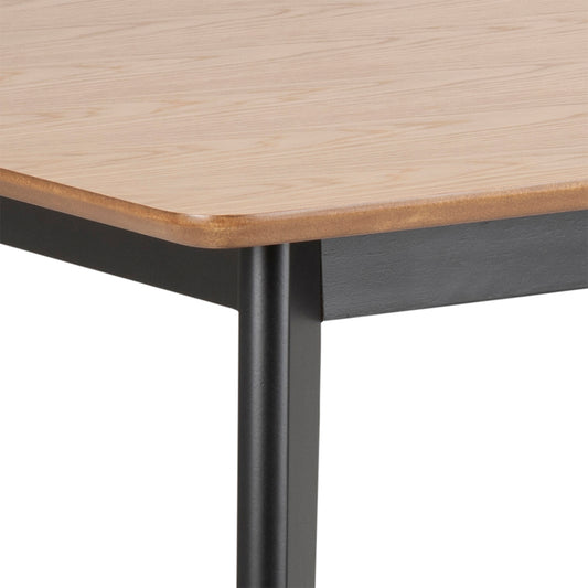 Roxby Dining Table in Oak & Black 120x80cm includes 4 Roxby Dining Chairs in Black and Oak