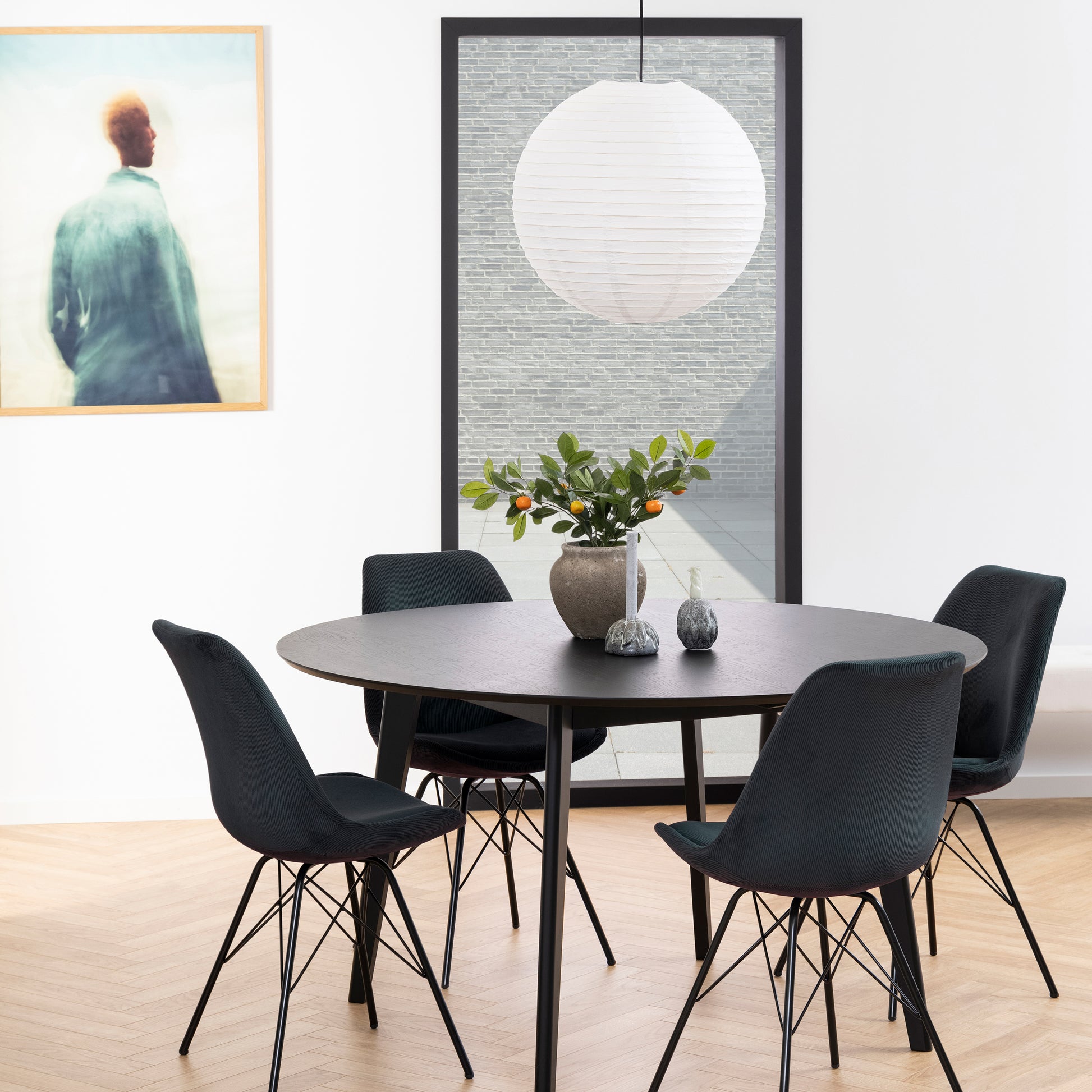 Roxby Round Dining Table in Black 140cm
