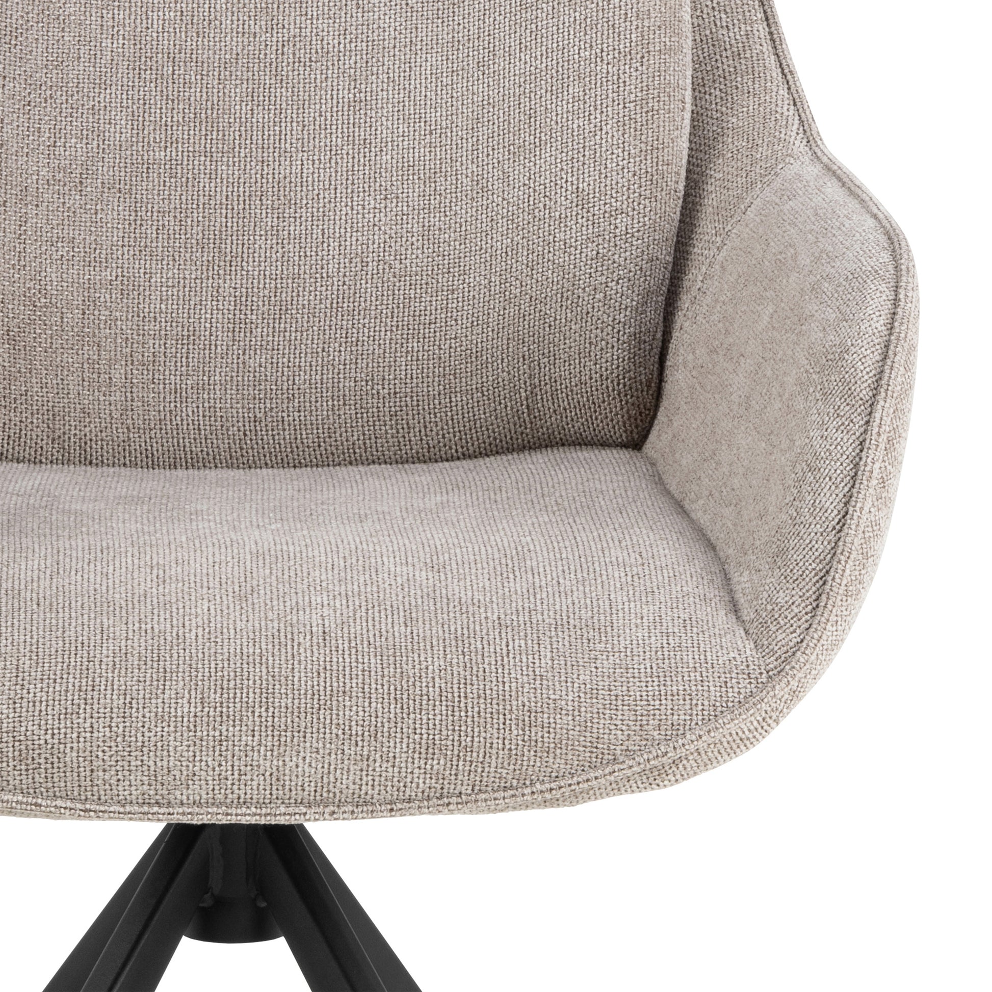 Angus Dining Table in Black 200x90cm includes 4 Carrie Swivel Dining Chairs in Sand
