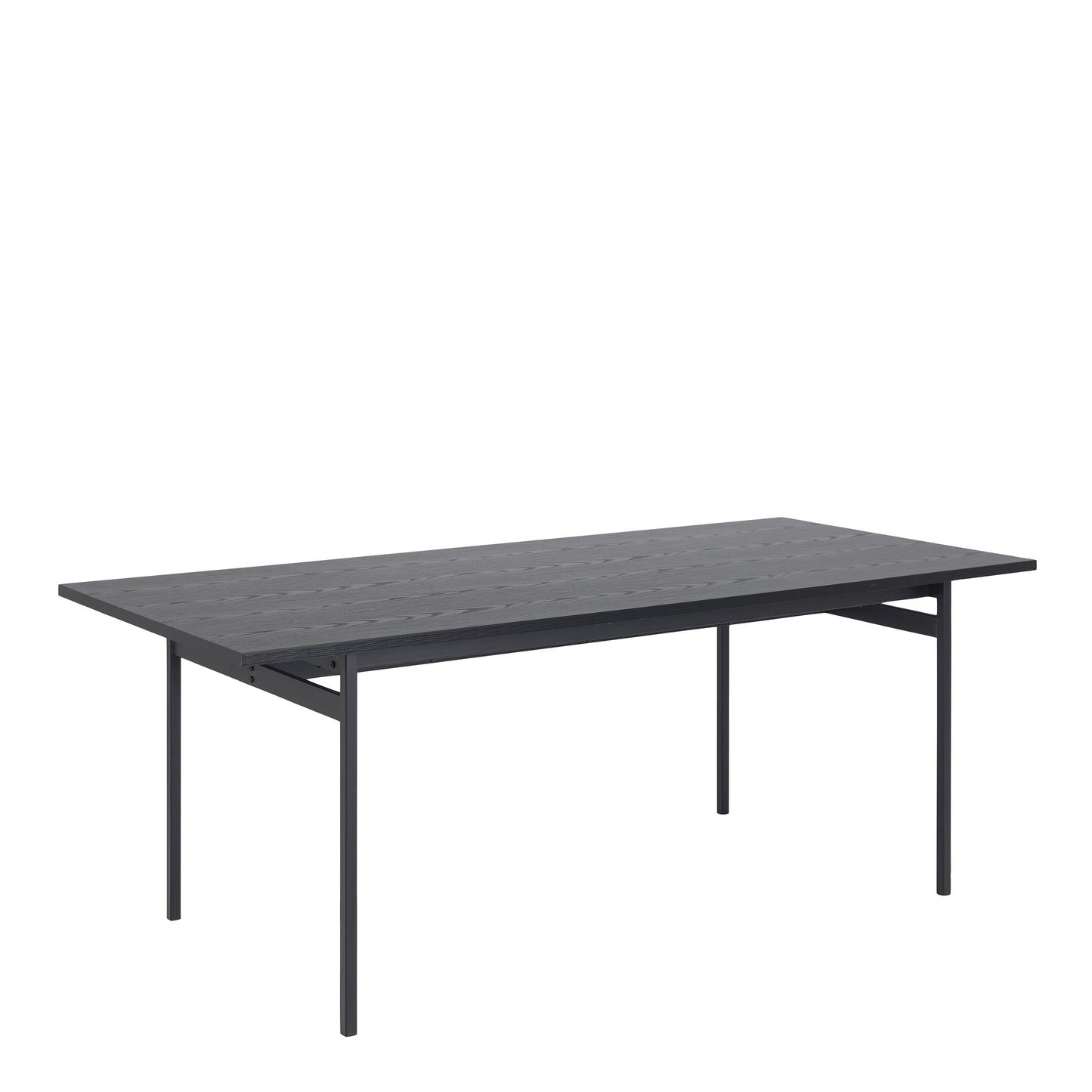Angus Dining Table in Black 200x90cm includes 4 Carrie Swivel Dining Chairs in Sand