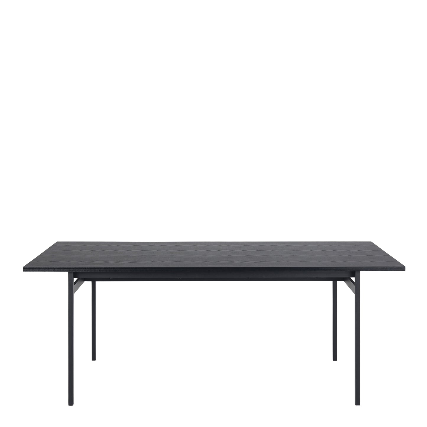 Angus Dining Table in Black 200x90cm includes 4 Carrie Swivel Dining Chairs in Sand
