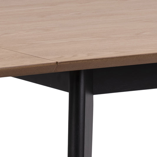 Roxby Extending Dining Table 120x80cm in Oak & Black includes 2 Roxby Dining Chairs in Black and Oak