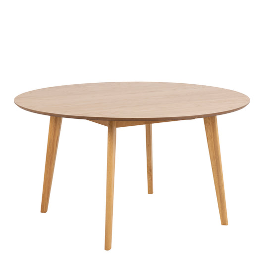 Roxby Round Dining Table in Oak 140cm