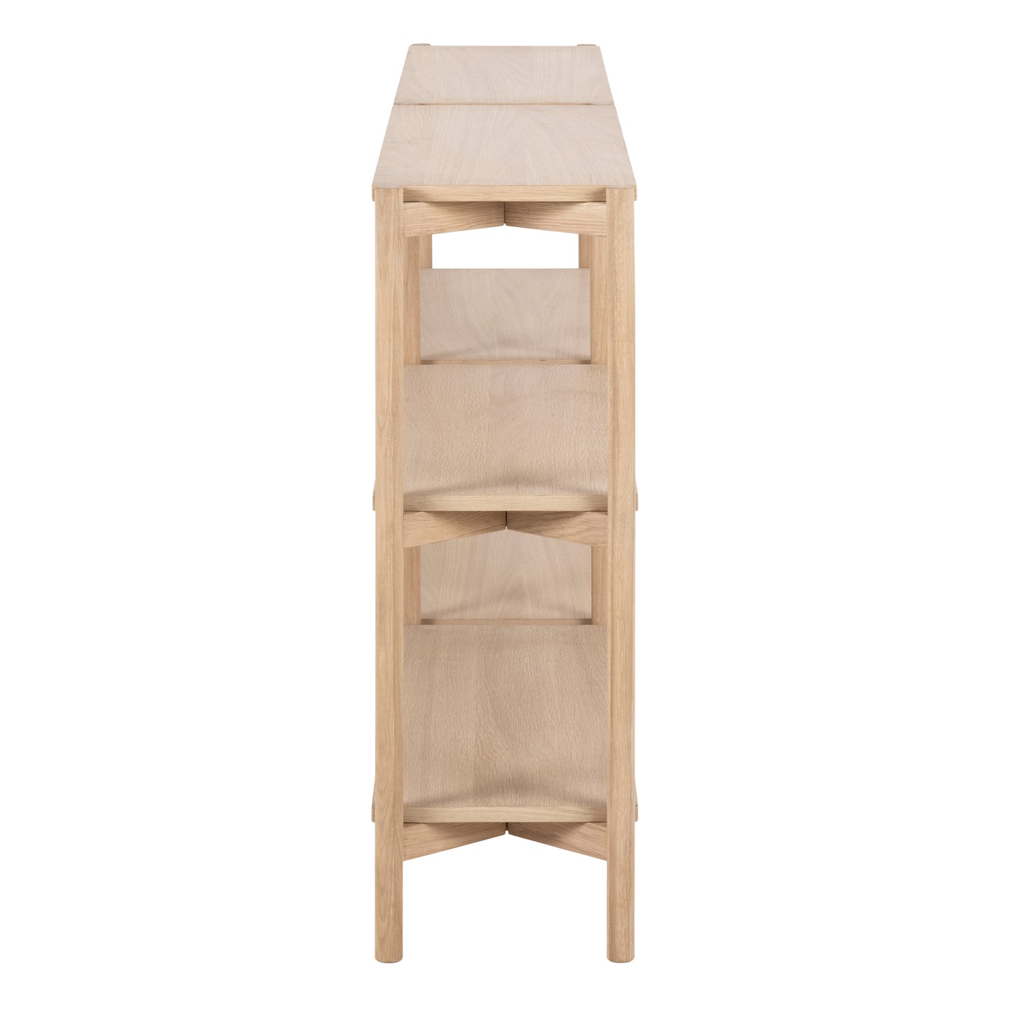 Braidwood Bookcase with 4 Shelves in White Oak Veneer