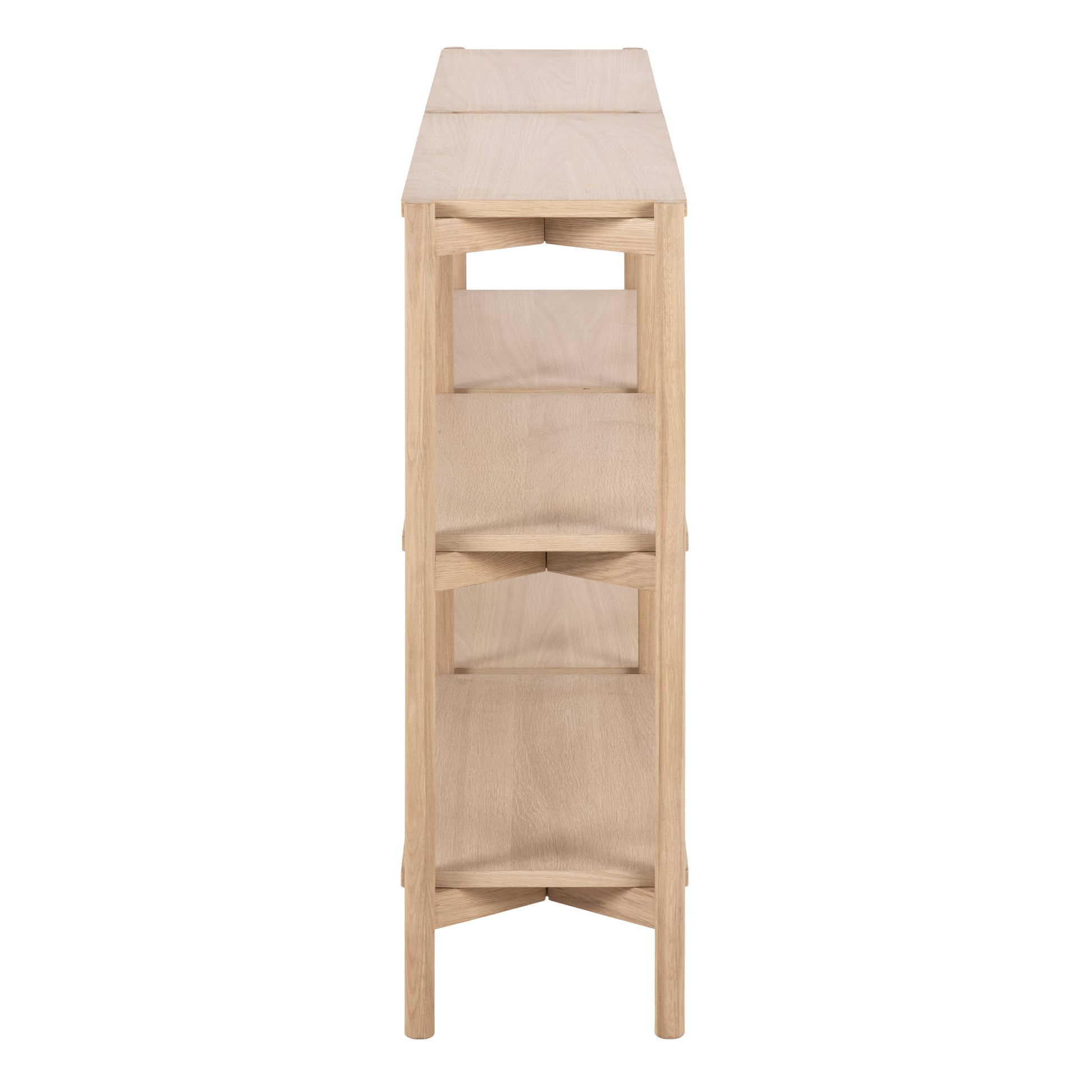 Braidwood Bookcase with 4 Shelves in White Oak Veneer