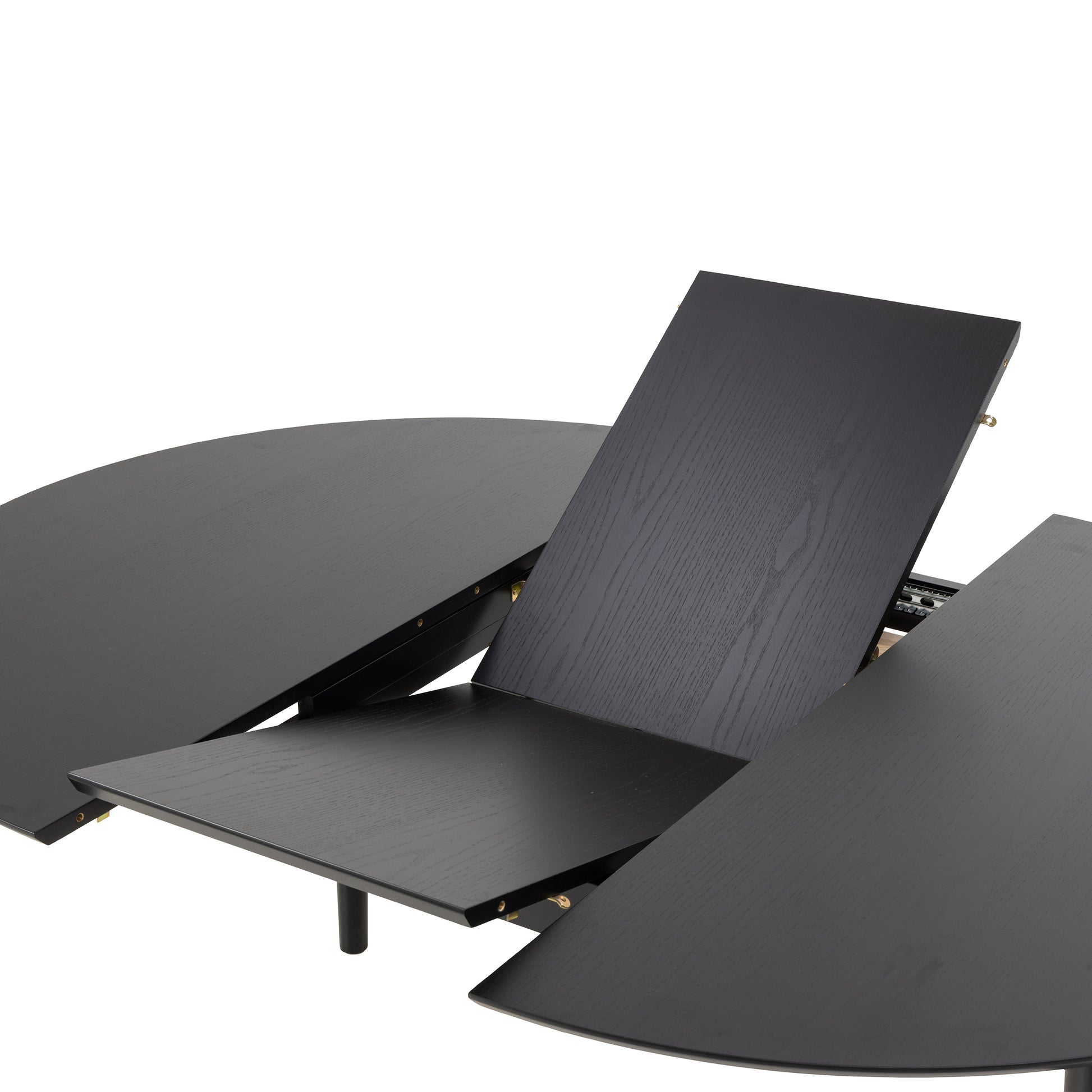 Montreux Round Extending Dining Table in Black 115-154cm includes 4 Cassandra Dining Chairs with Armrest in Black