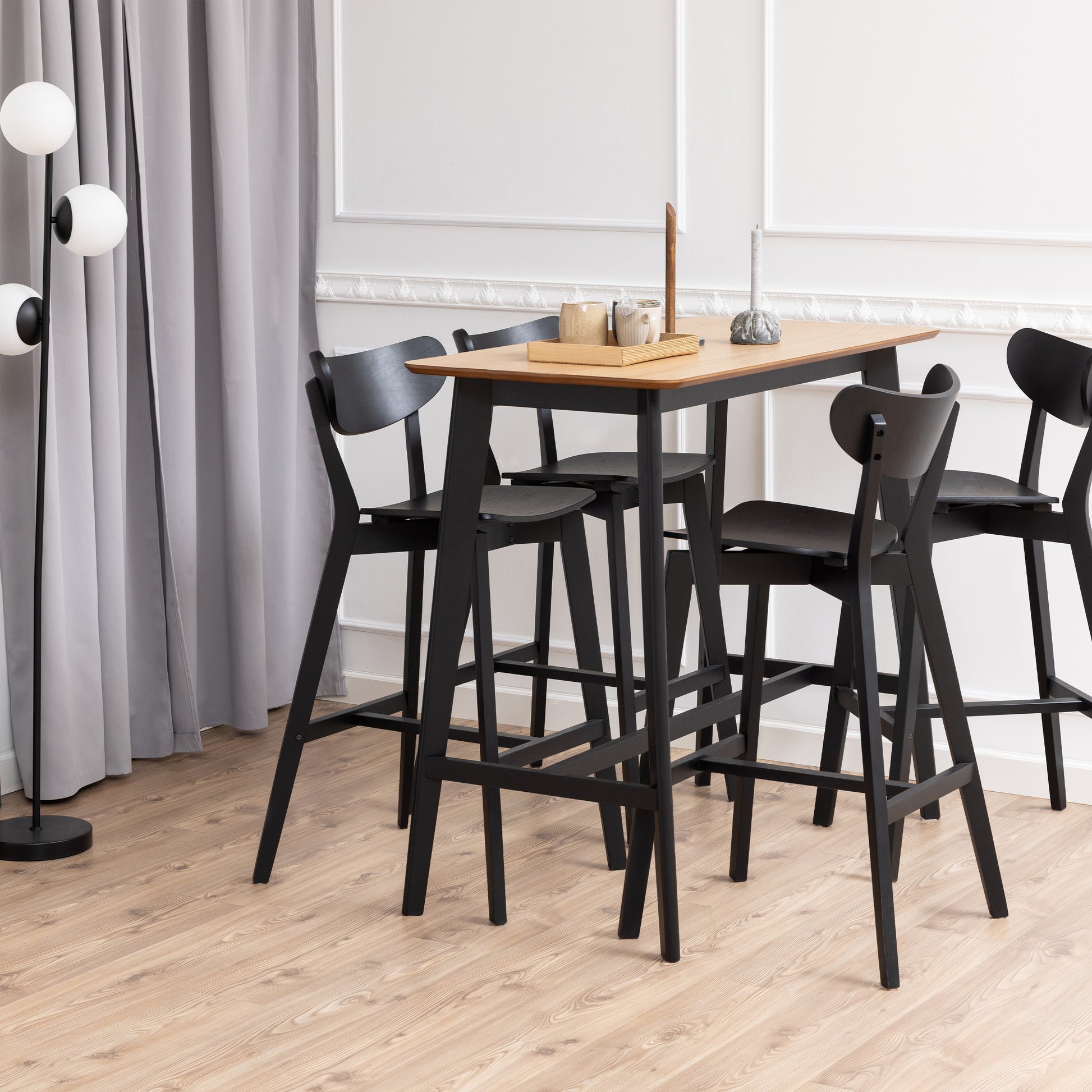 Roxby Bar Table in Oak & Black