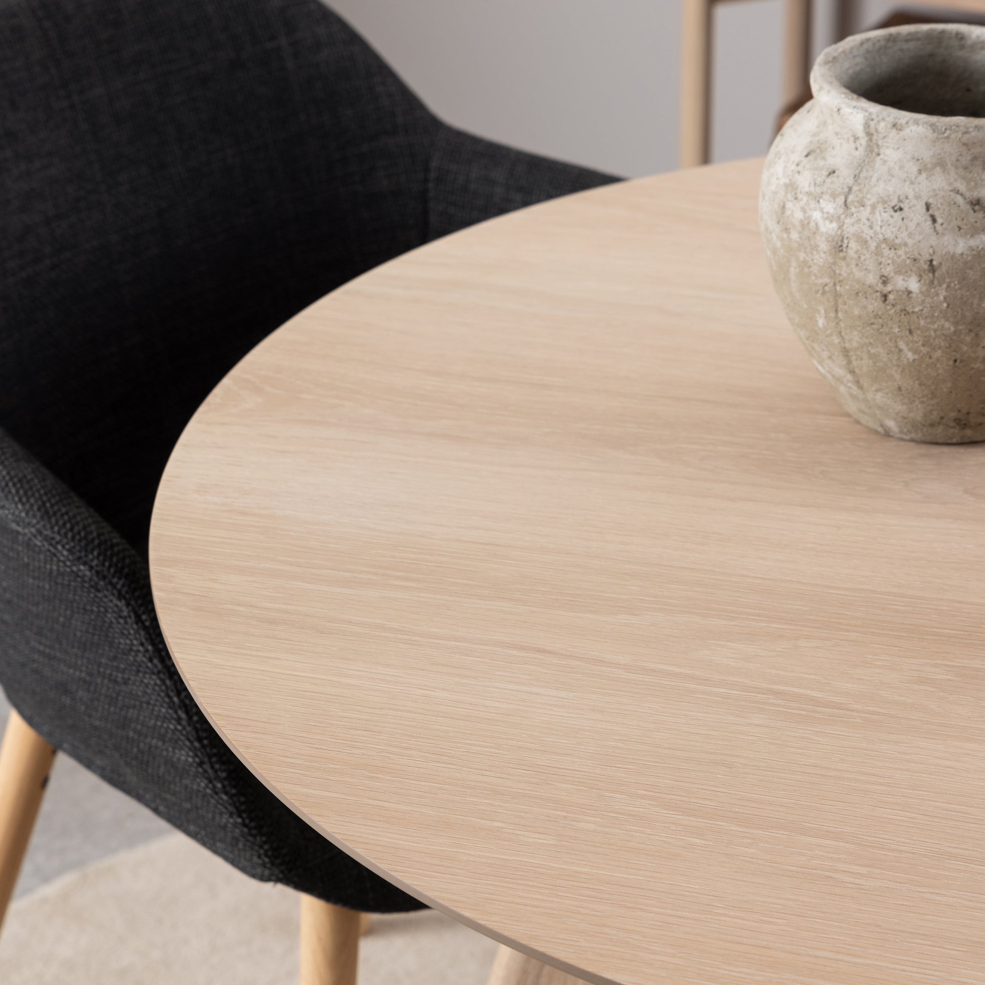 Townsville Round Dining Table in White and Oak 100cm