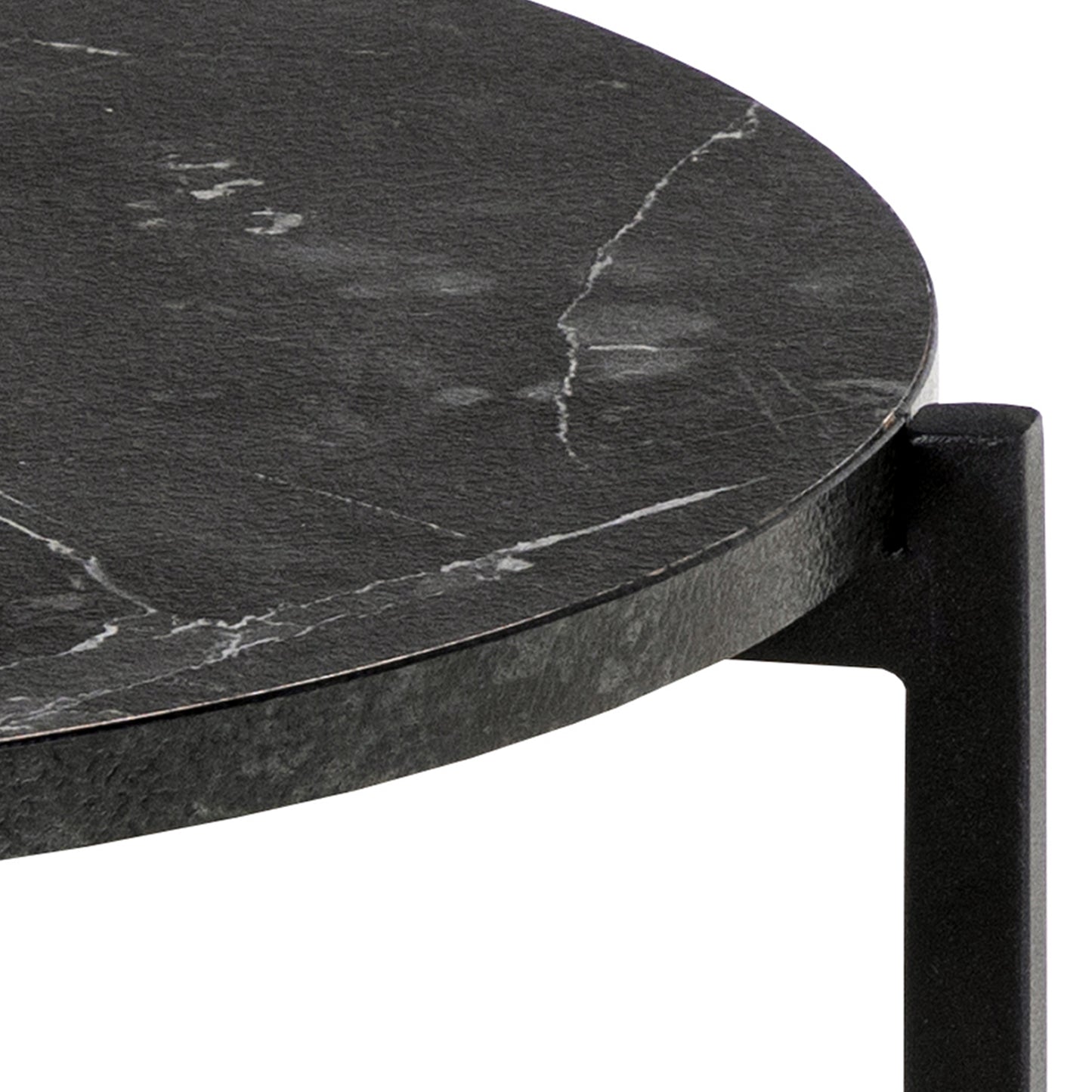 Lamoine Round Side Table in Matt Black