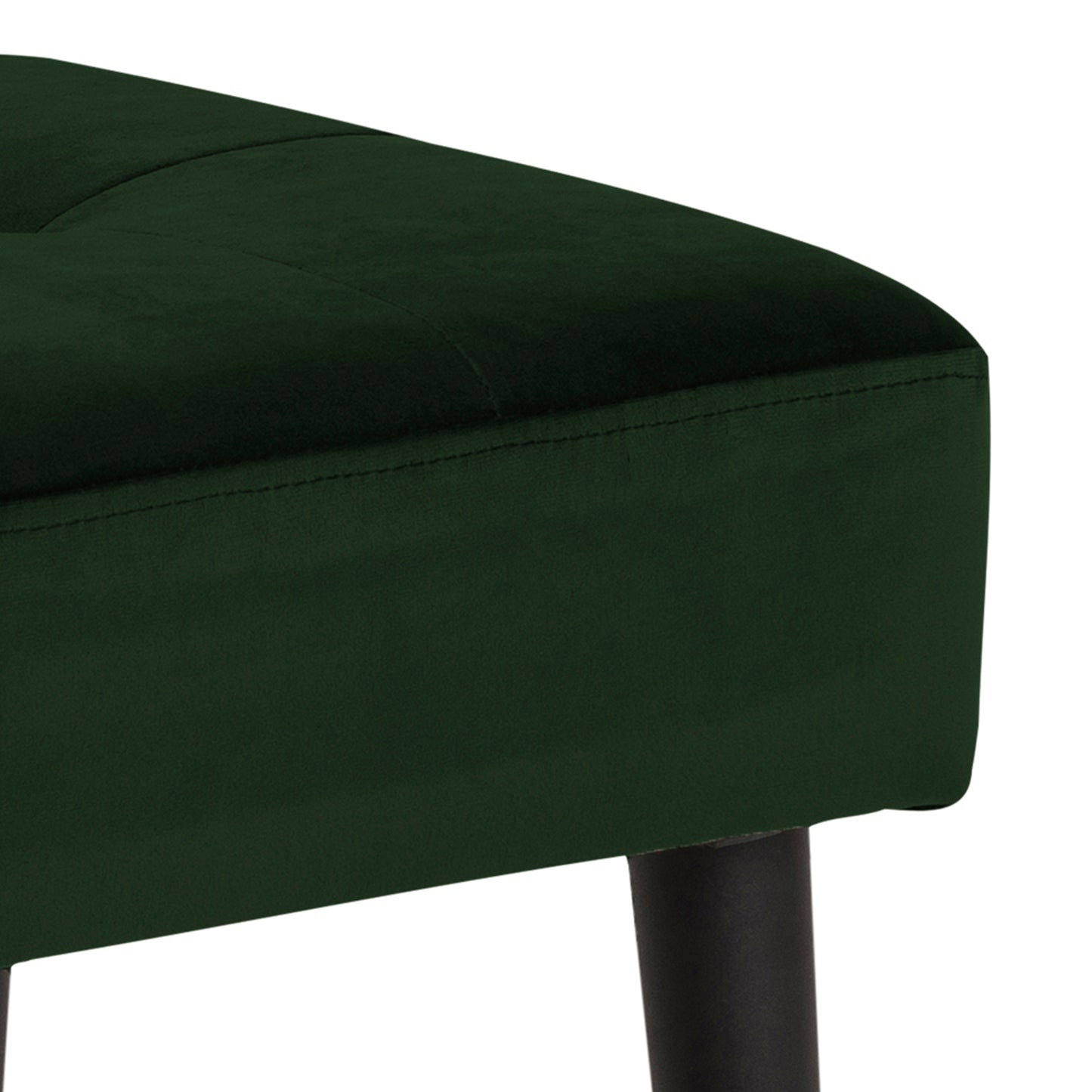 Glory Bench in Forest Green Fabric & Black Metal Base