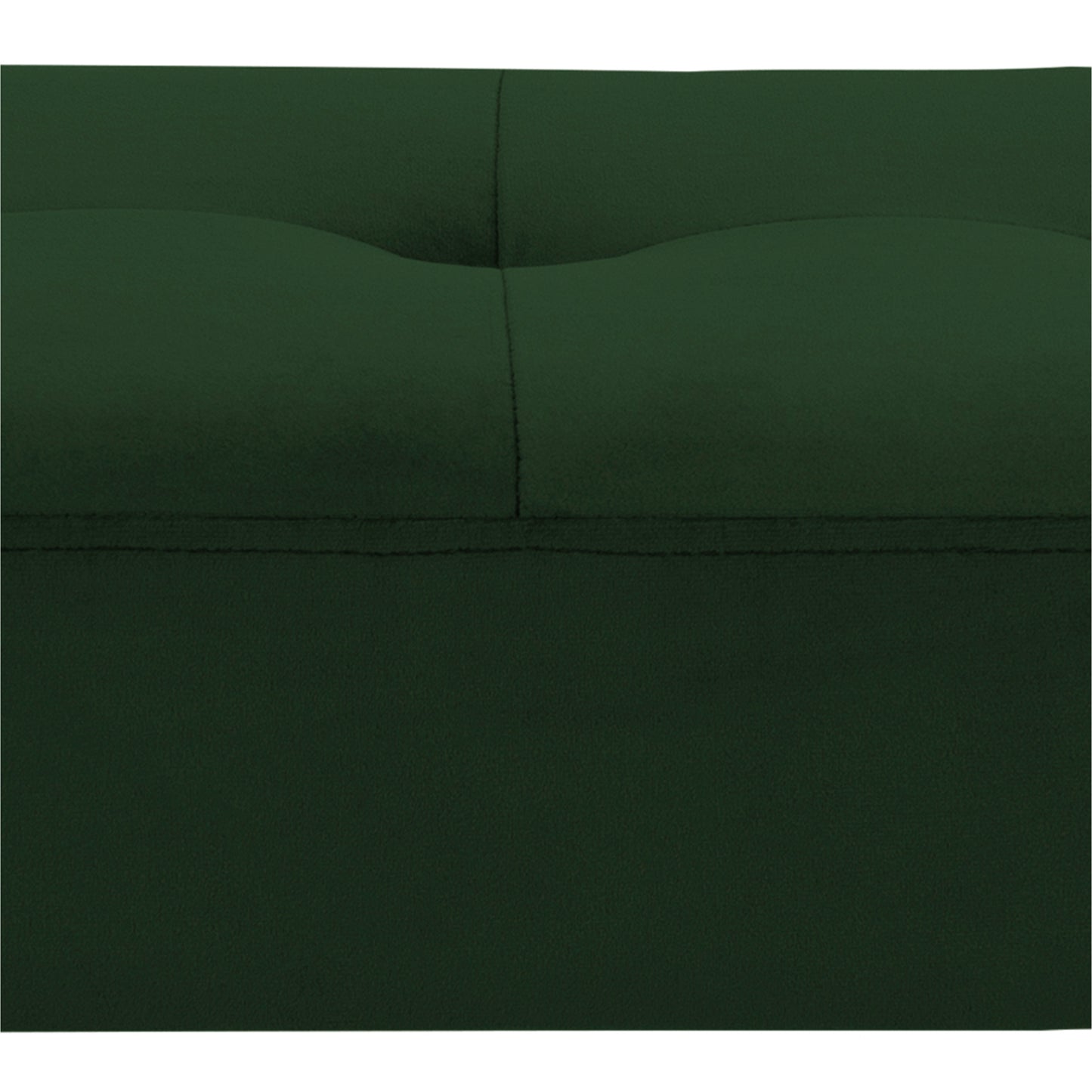 Glory Bench in Forest Green Fabric & Black Metal Base