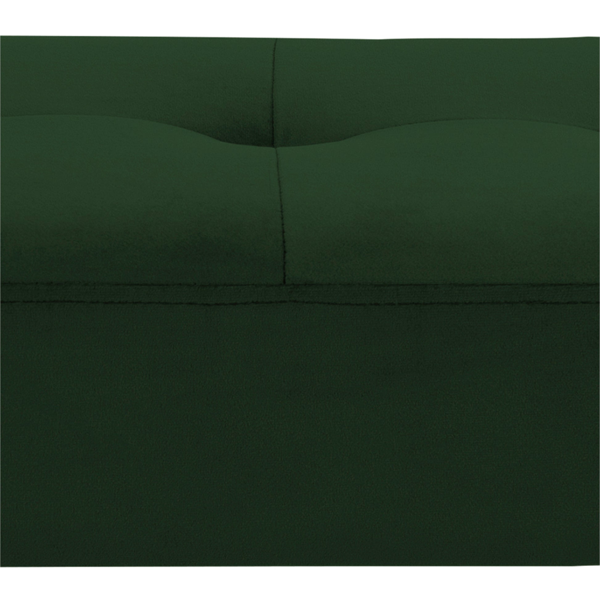 Glory Bench in Forest Green Fabric & Black Metal Base