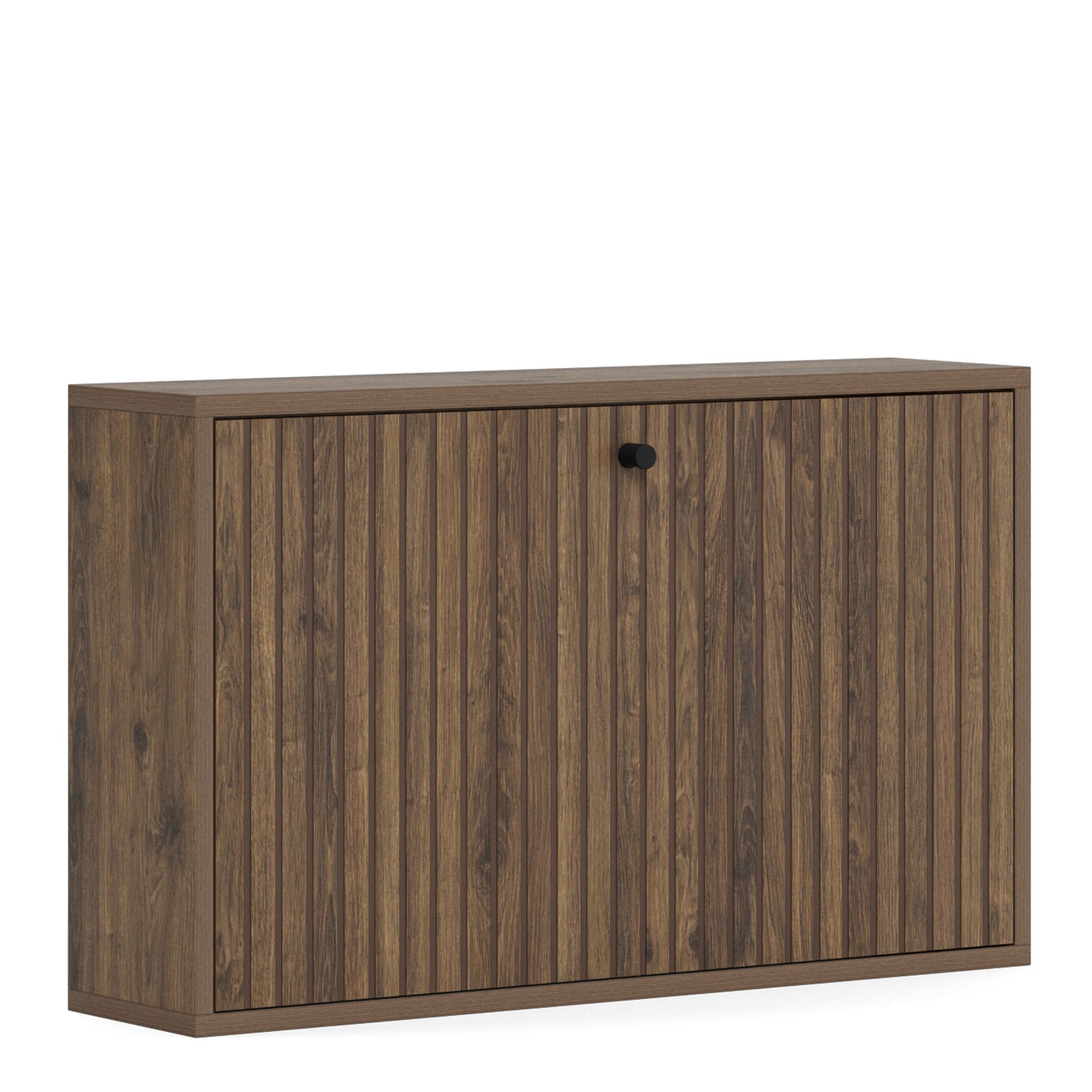 Albany Shoe Cabinet in Smoked Oak with Lamella Front
