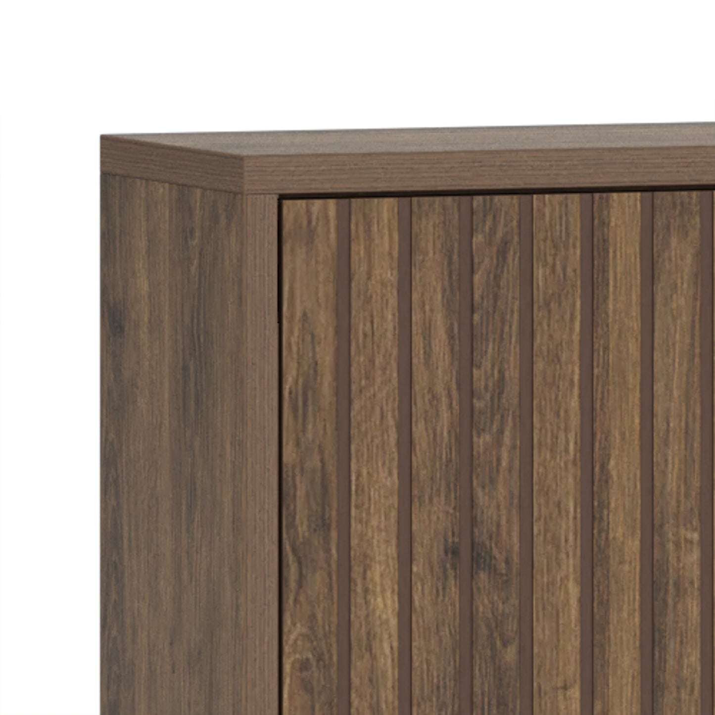 Albany Shoe Cabinet in Smoked Oak with Lamella Front
