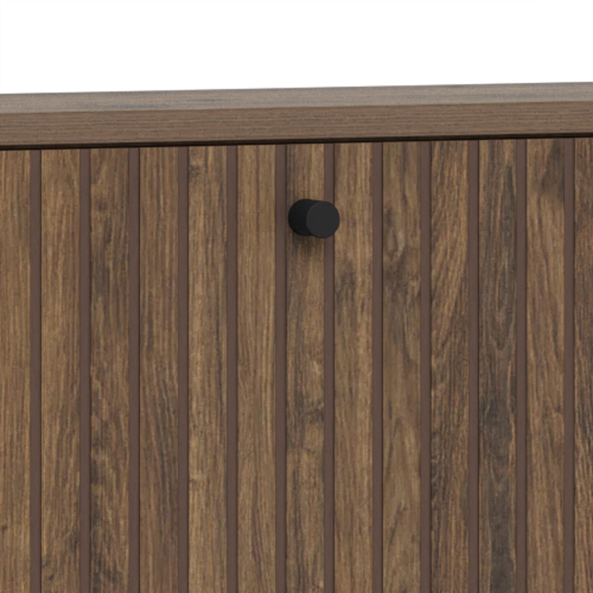 Albany Shoe Cabinet in Smoked Oak with Lamella Front