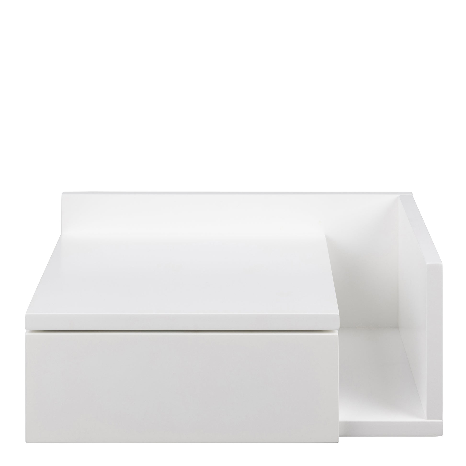 Ashlan 1 Drawer Wall Mounted Square Bedside Table in White