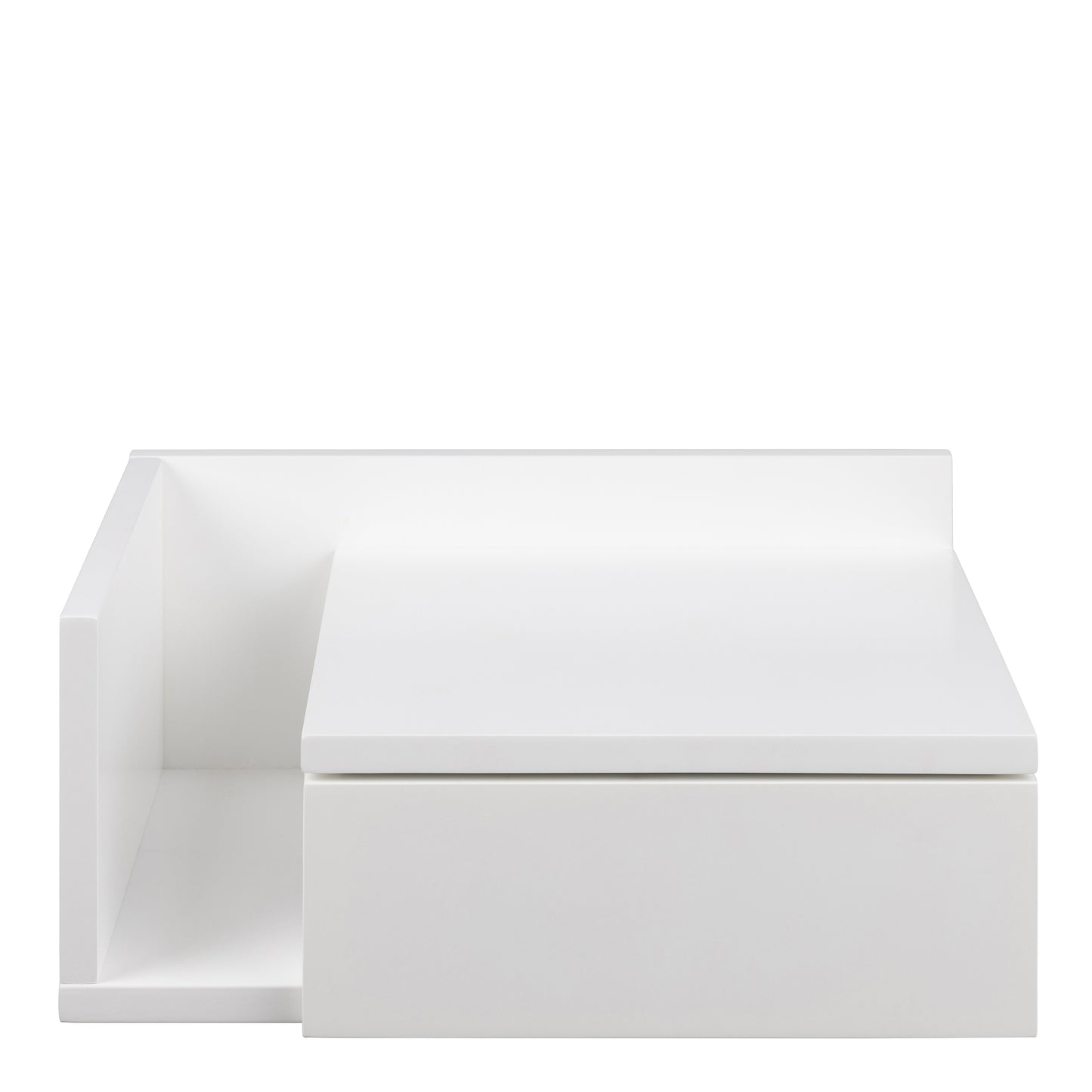 Ashlan 1 Drawer Wall Mounted Square Bedside Table in White