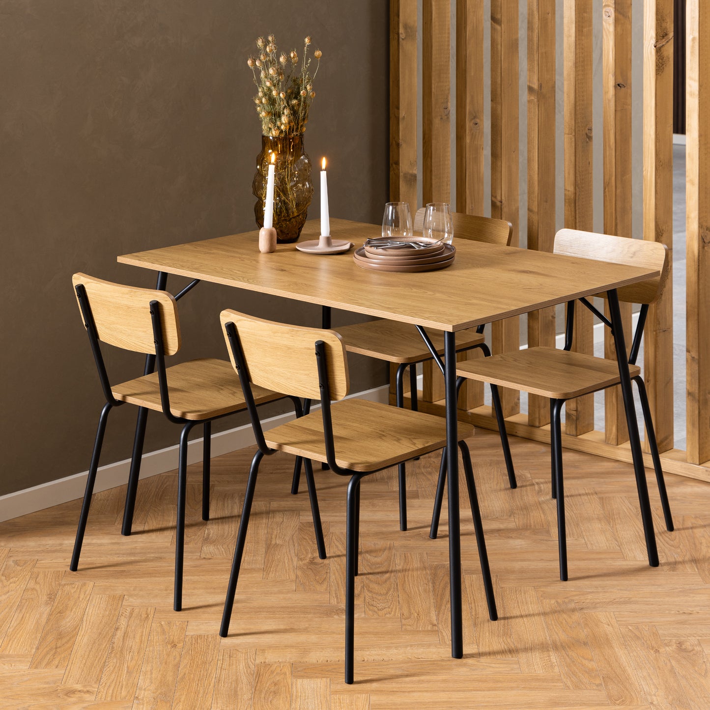 Peru Rectangular Dining Table in Wild Oak 120x80cm