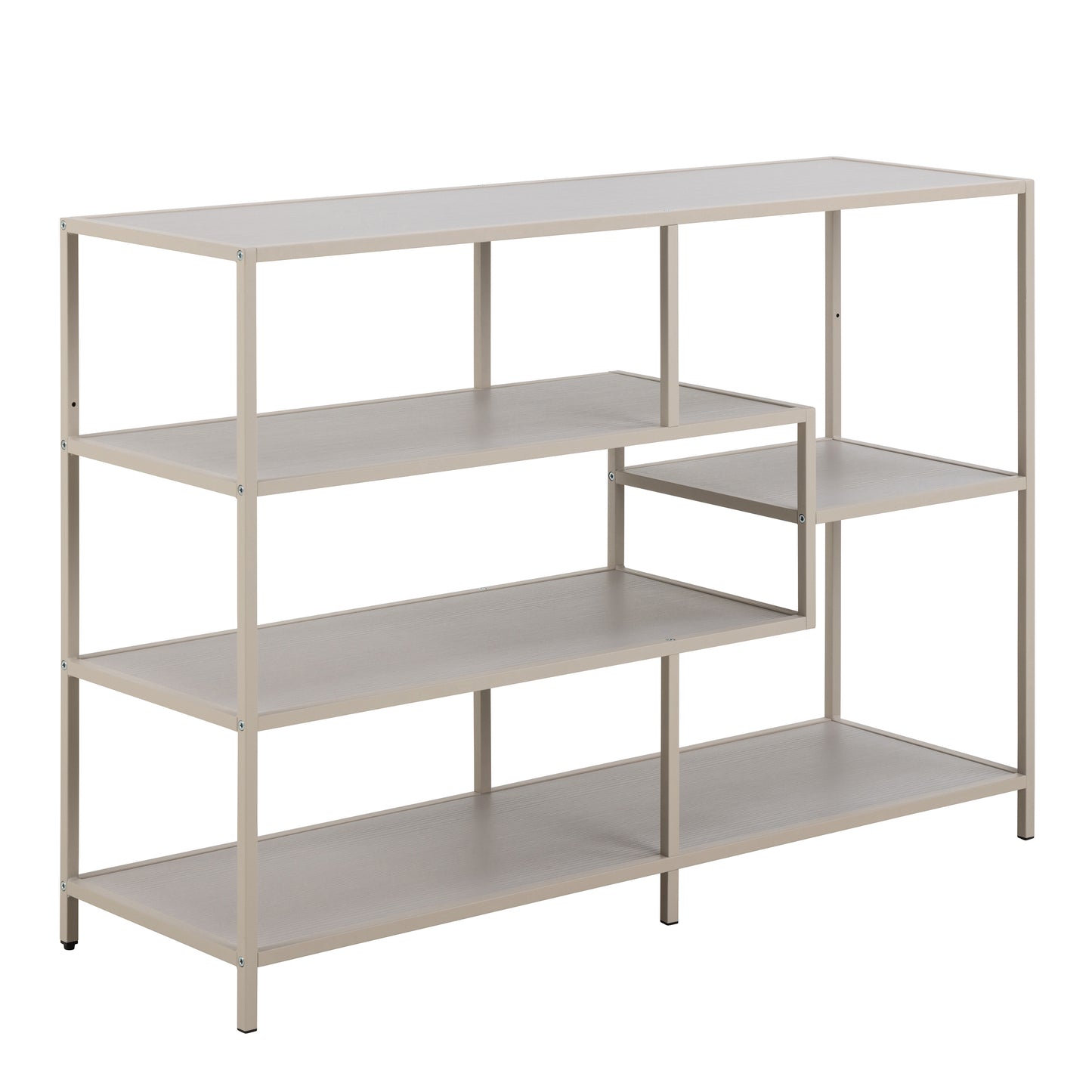 Seaford Bookcase with 4 Shelves in Grey