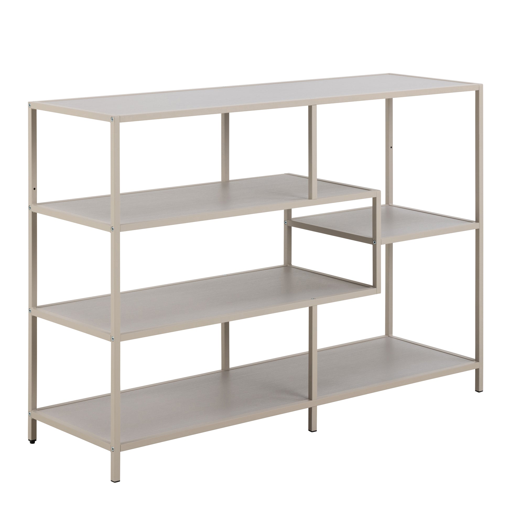 Seaford Bookcase with 4 Shelves in Grey