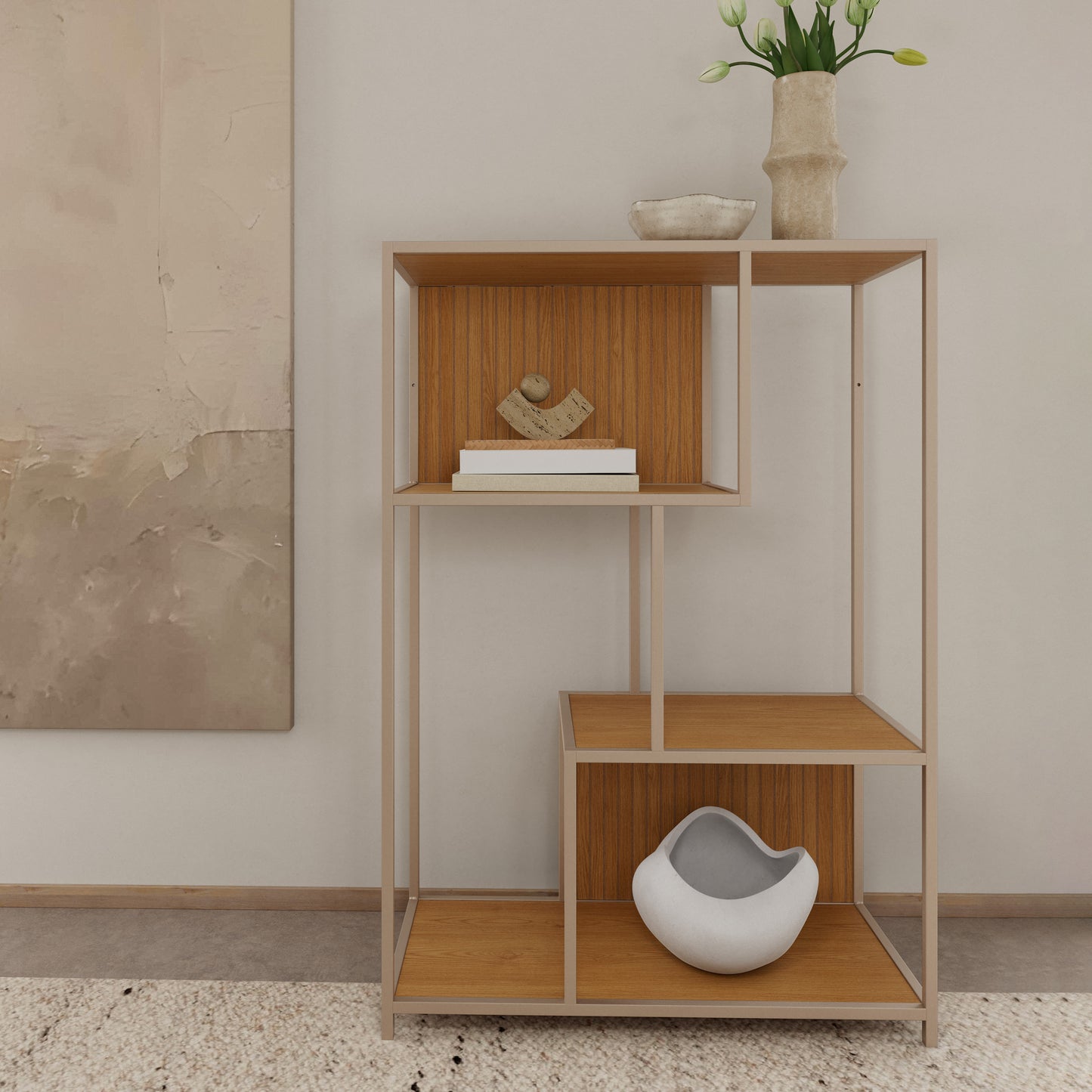 Seaford Bookcase in Oak & Grey