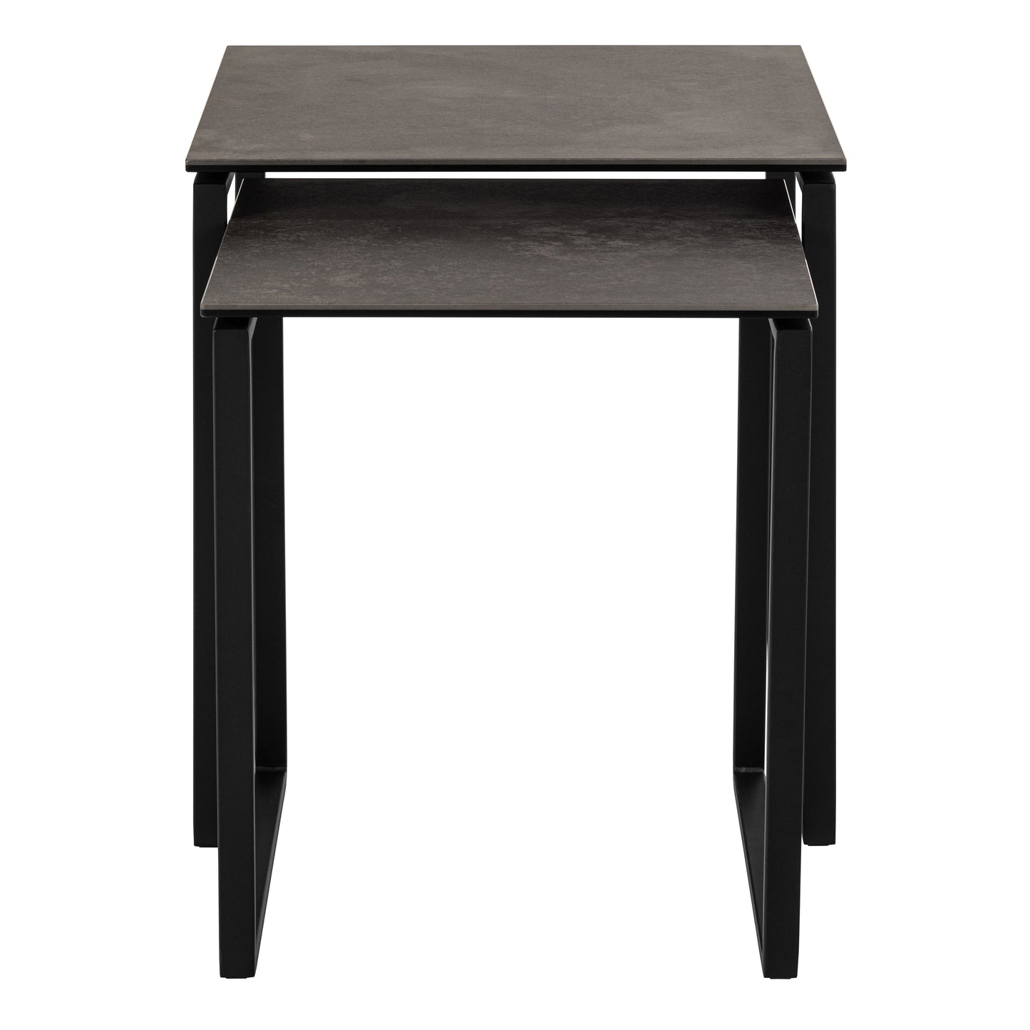 Katrine Square Coffee Table Set in Ceramic Black