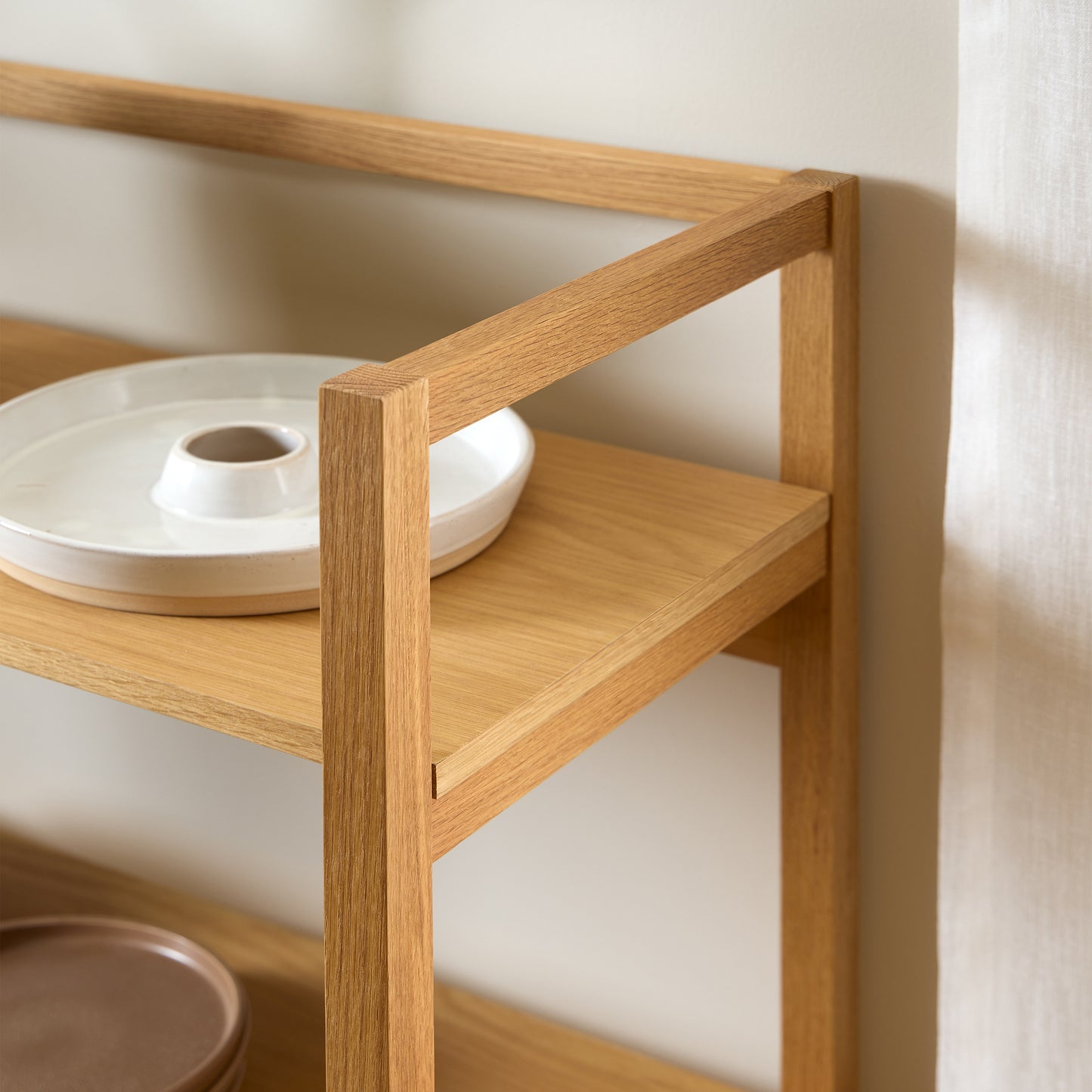 Ludza Rectangular Bookcase With 3 Shelves in Oak