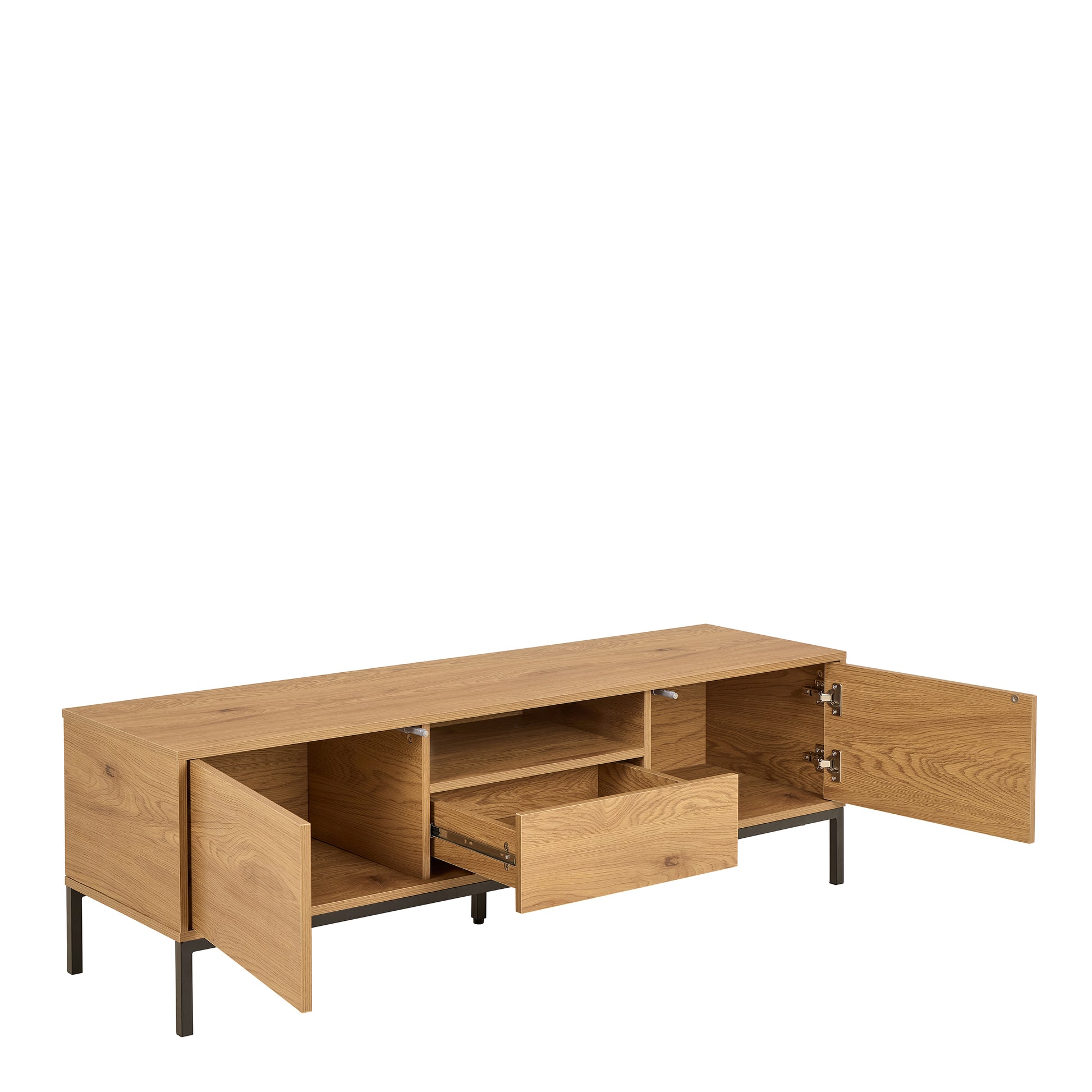 Seaford Tv Unit 2 Doors 1 Drawer in Matt Wild Oak