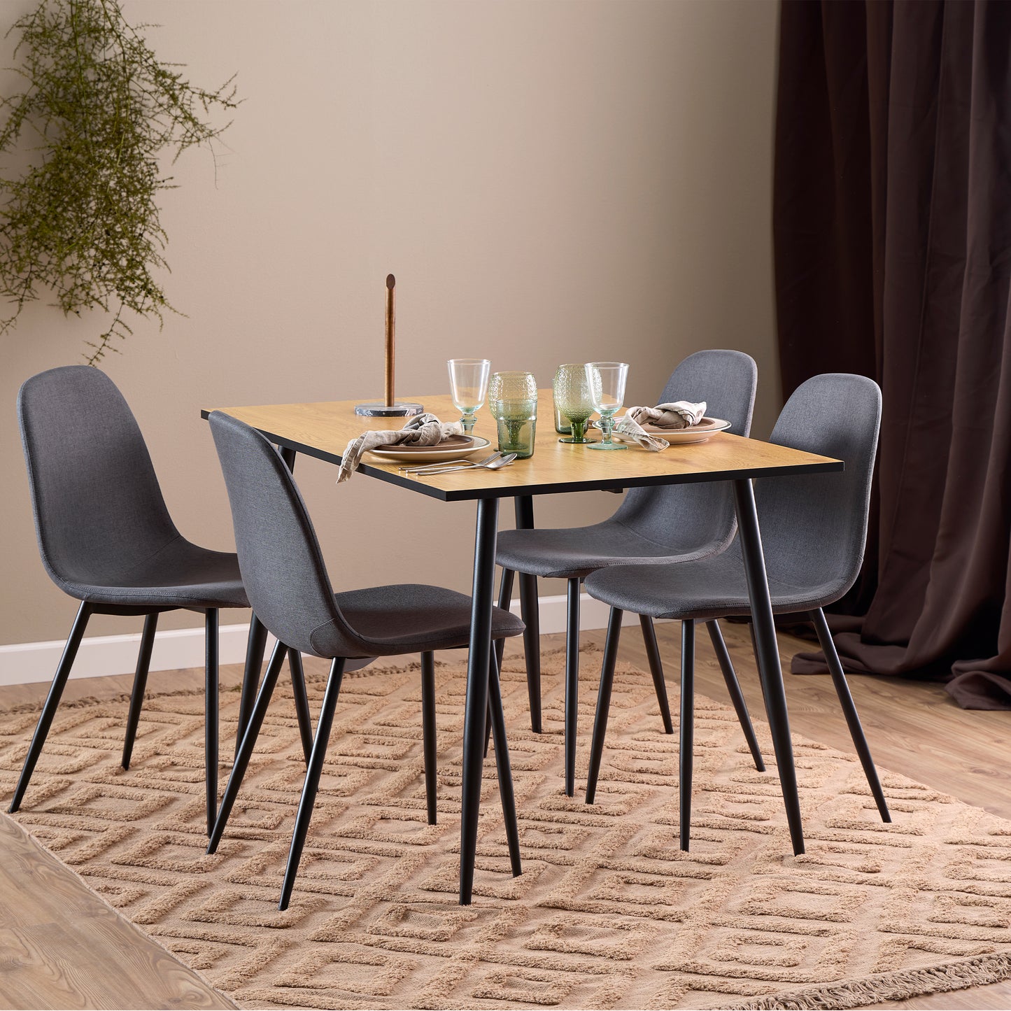 Celia Dining Chair in Light Grey Set of 4