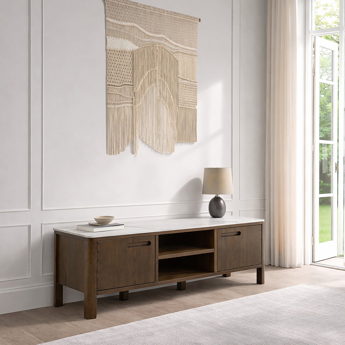 Southampton TV Unit 2 Doors 1 Shelf in Ceramic Cream